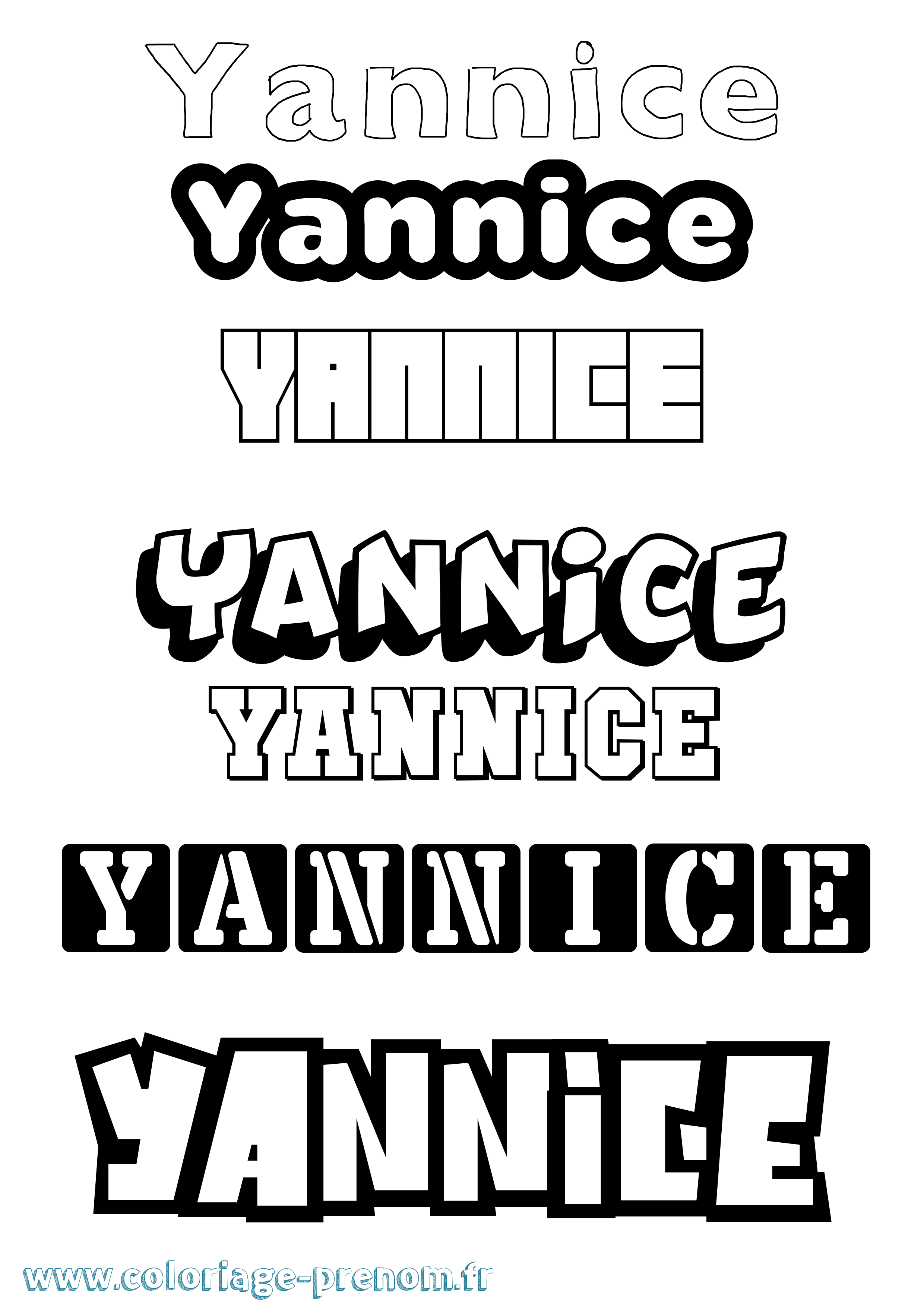 Coloriage Yannice Simple Coloriage prénom Yannice Simple