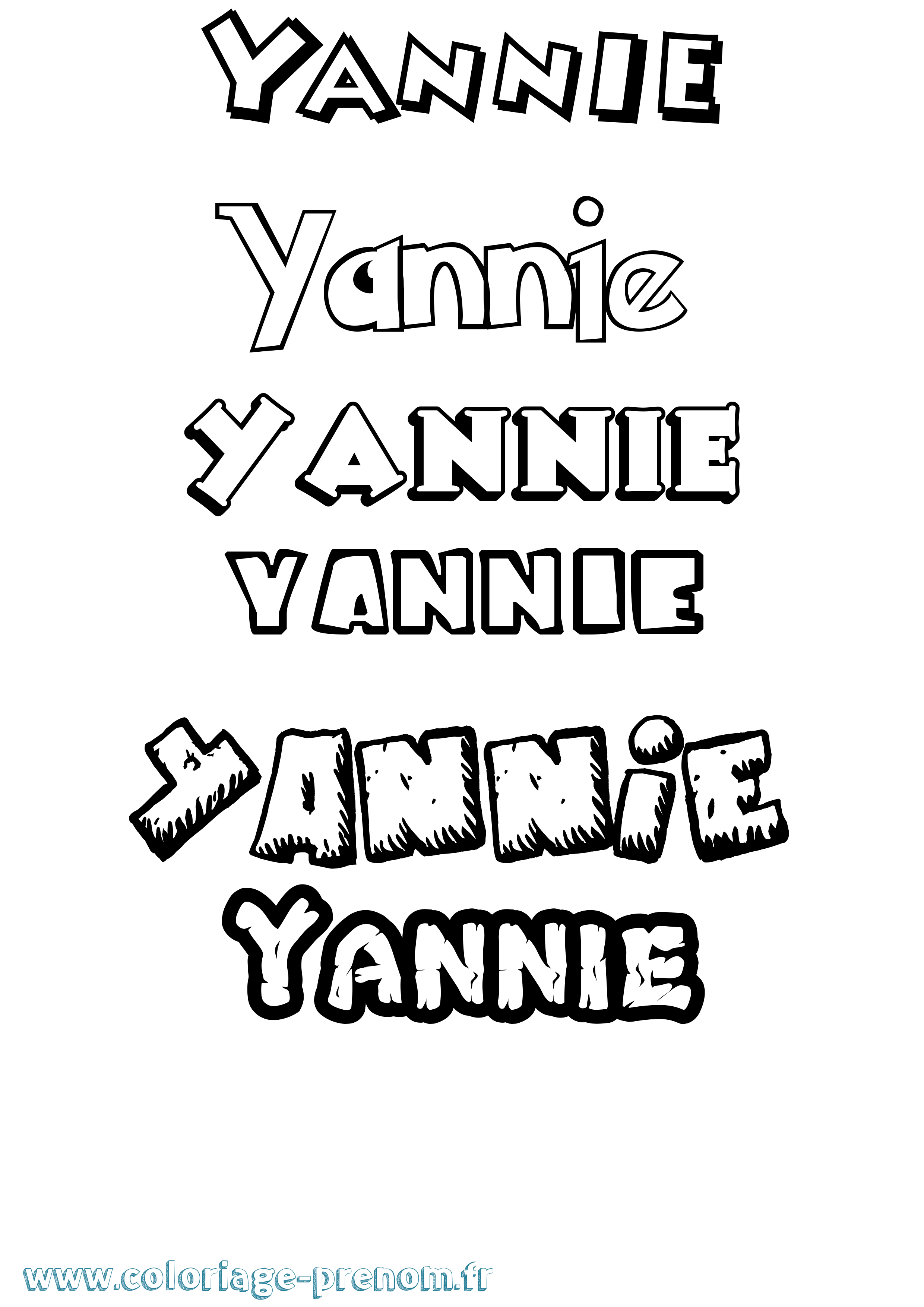 Coloriage Yannie Dessin Animé Coloriage prénom Yannie Dessin Animé