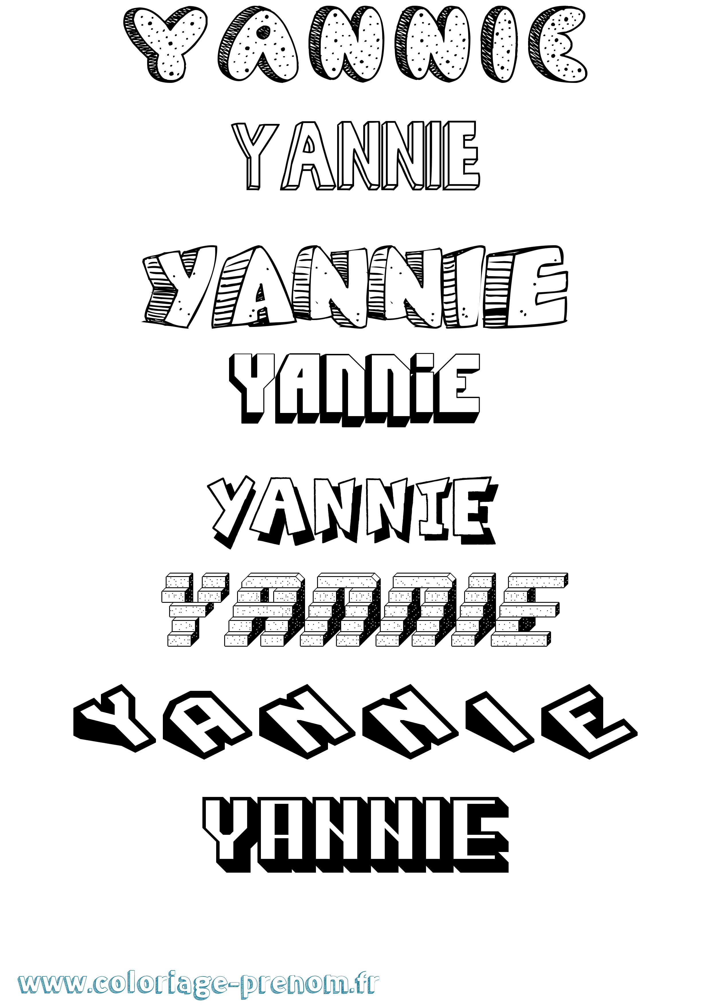 Coloriage Yannie Effet 3D Coloriage prénom Yannie Effet 3D