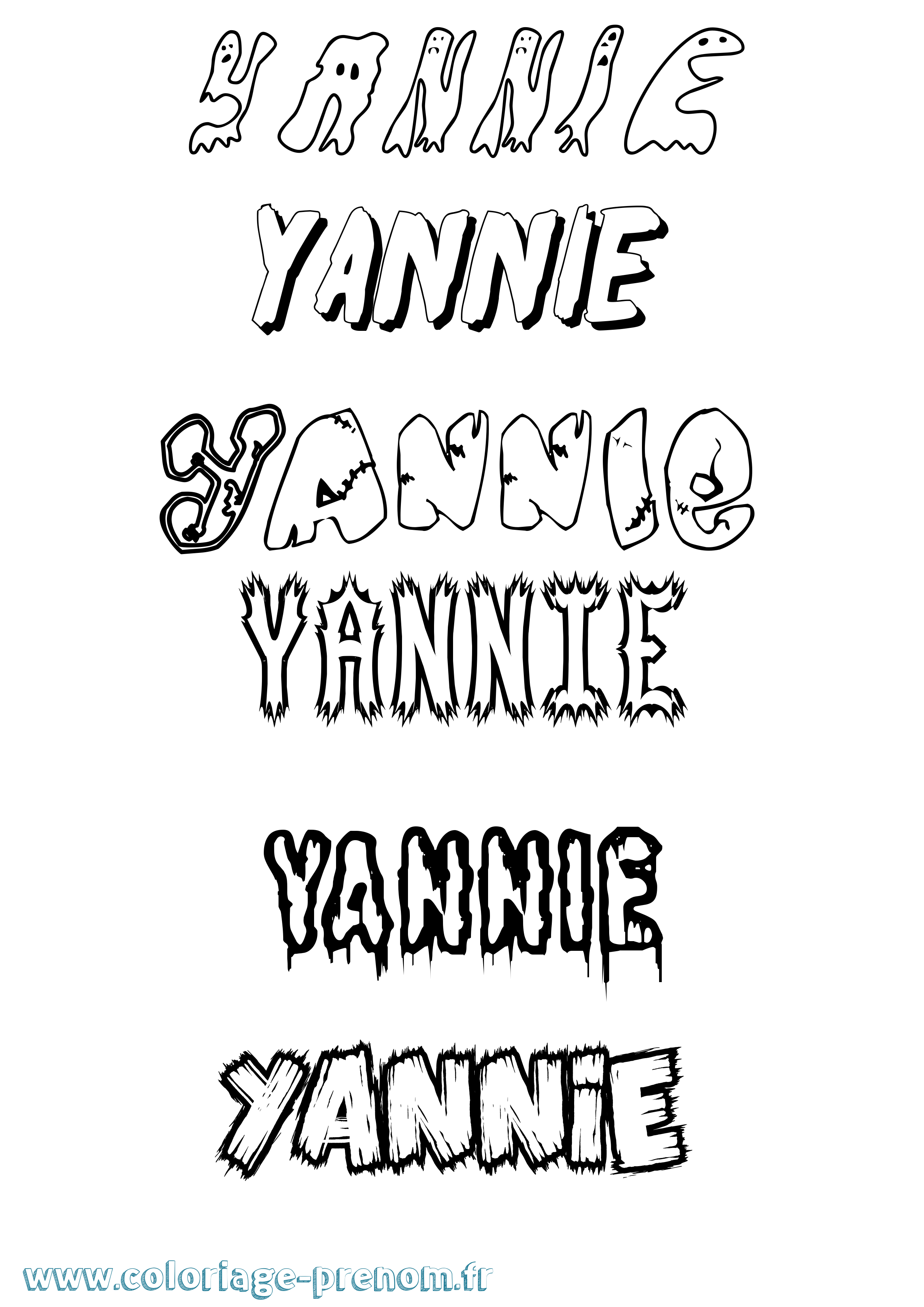 Coloriage Yannie Frisson Coloriage prénom Yannie Frisson