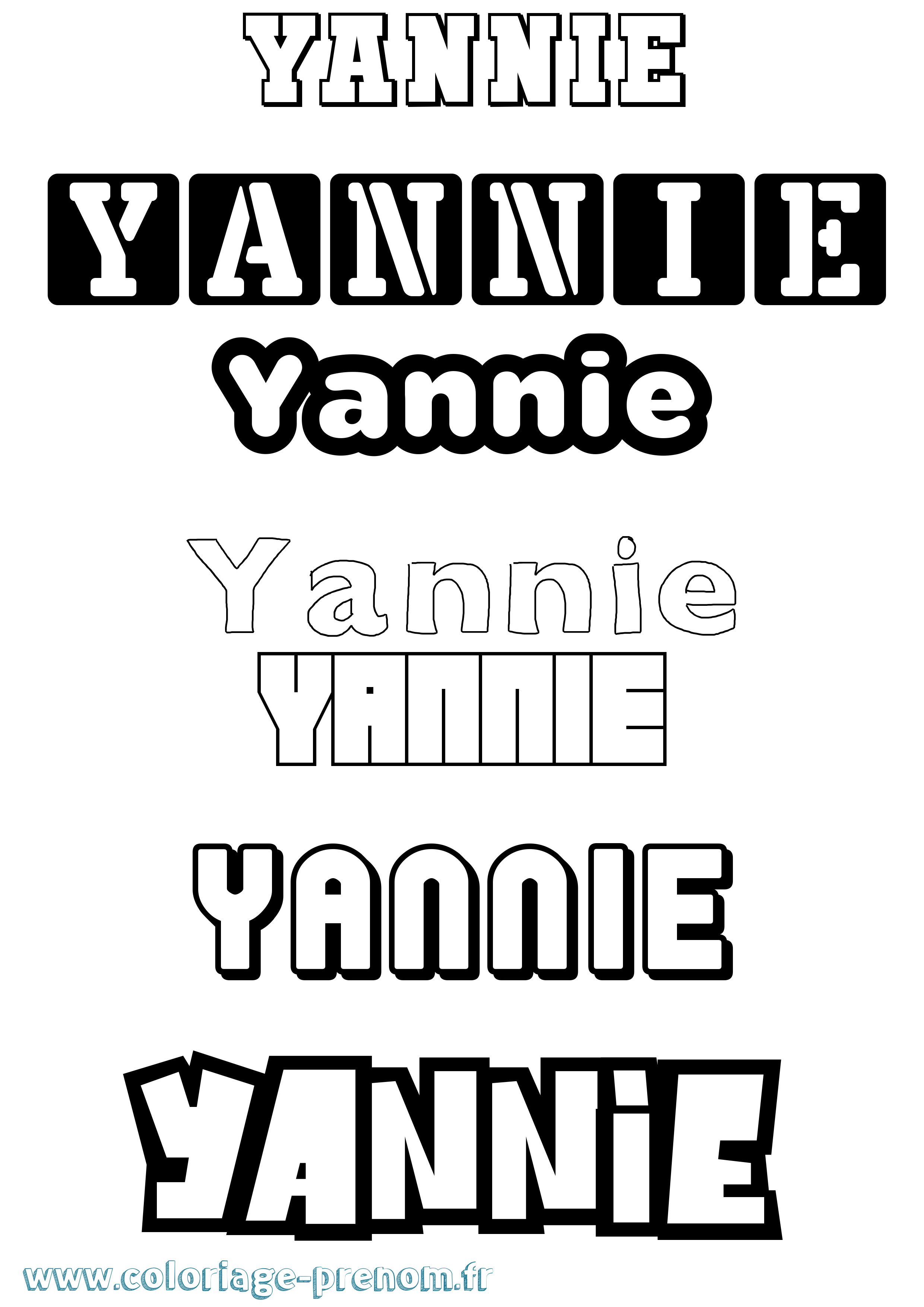 Coloriage Yannie Simple Coloriage prénom Yannie Simple