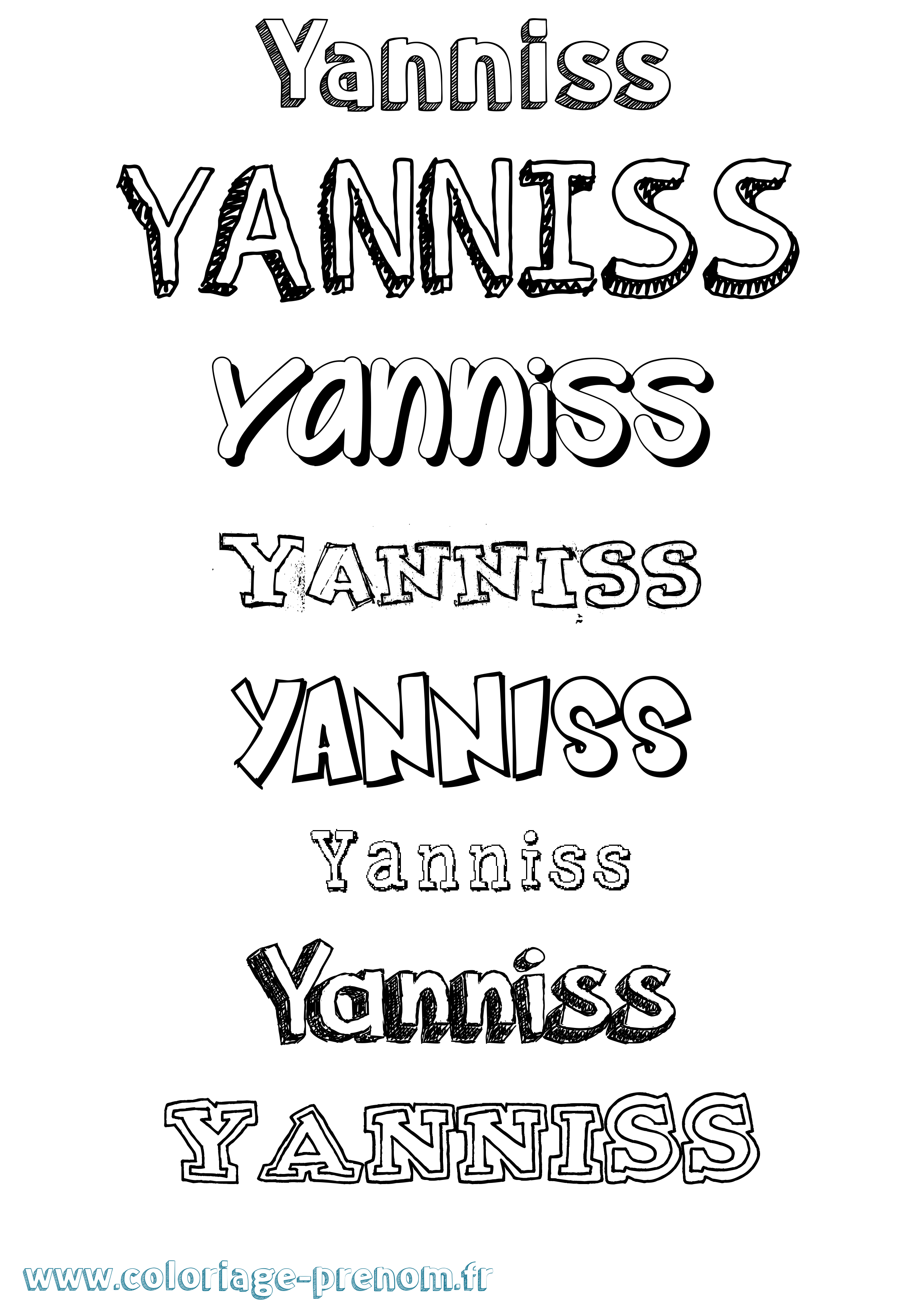 Coloriage Yanniss Dessiné Coloriage prénom Yanniss Dessiné