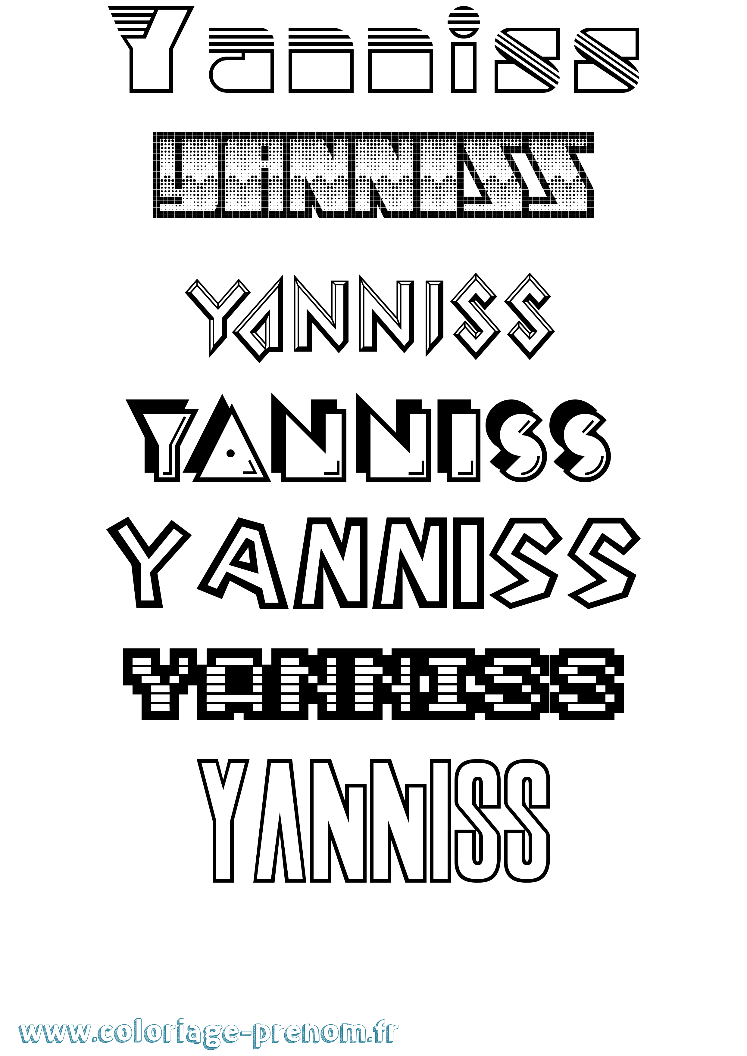 Coloriage Yanniss Jeux Vidéos Coloriage prénom Yanniss Jeux Vidéos