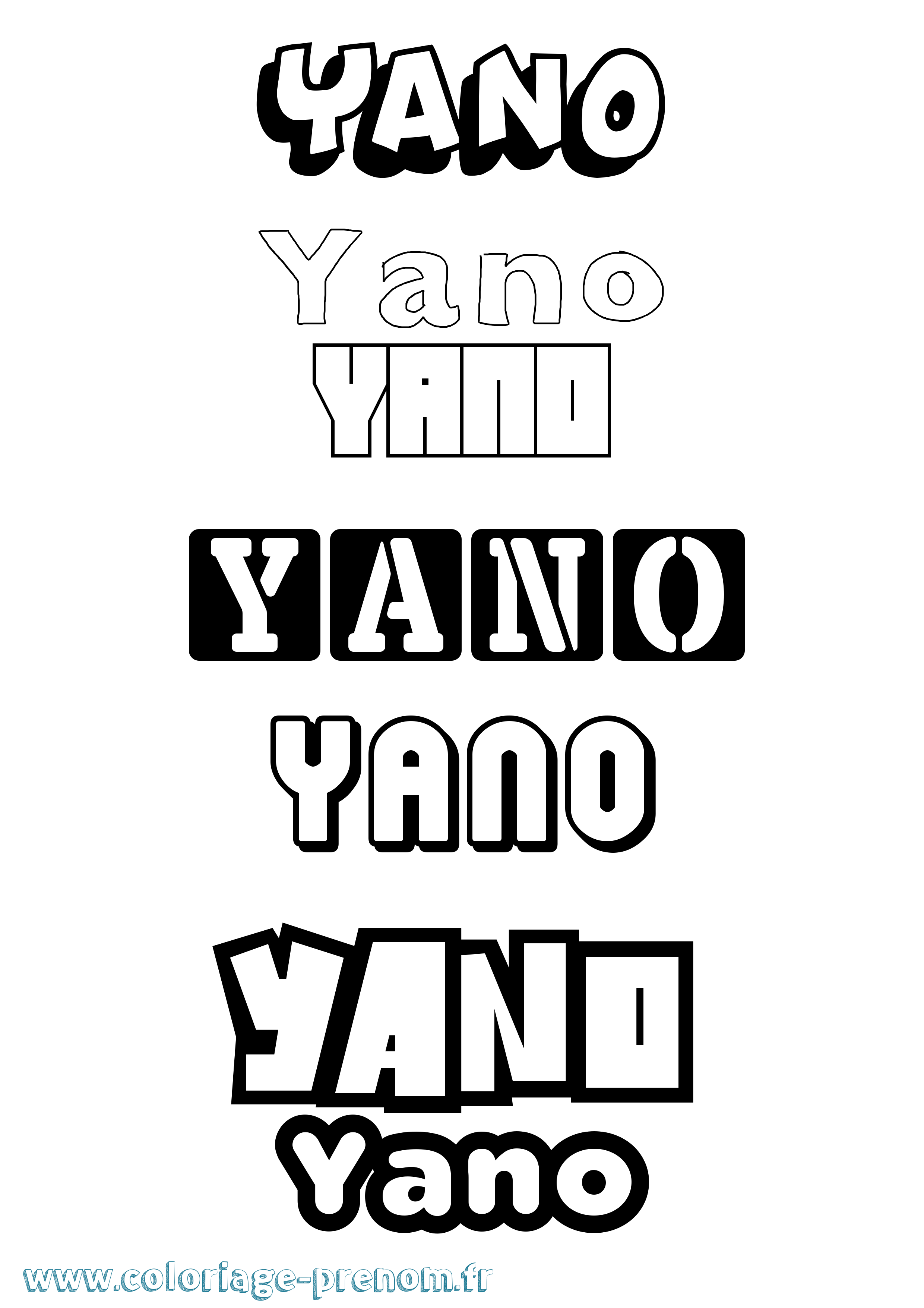Coloriage Yano Simple Coloriage prénom Yano Simple