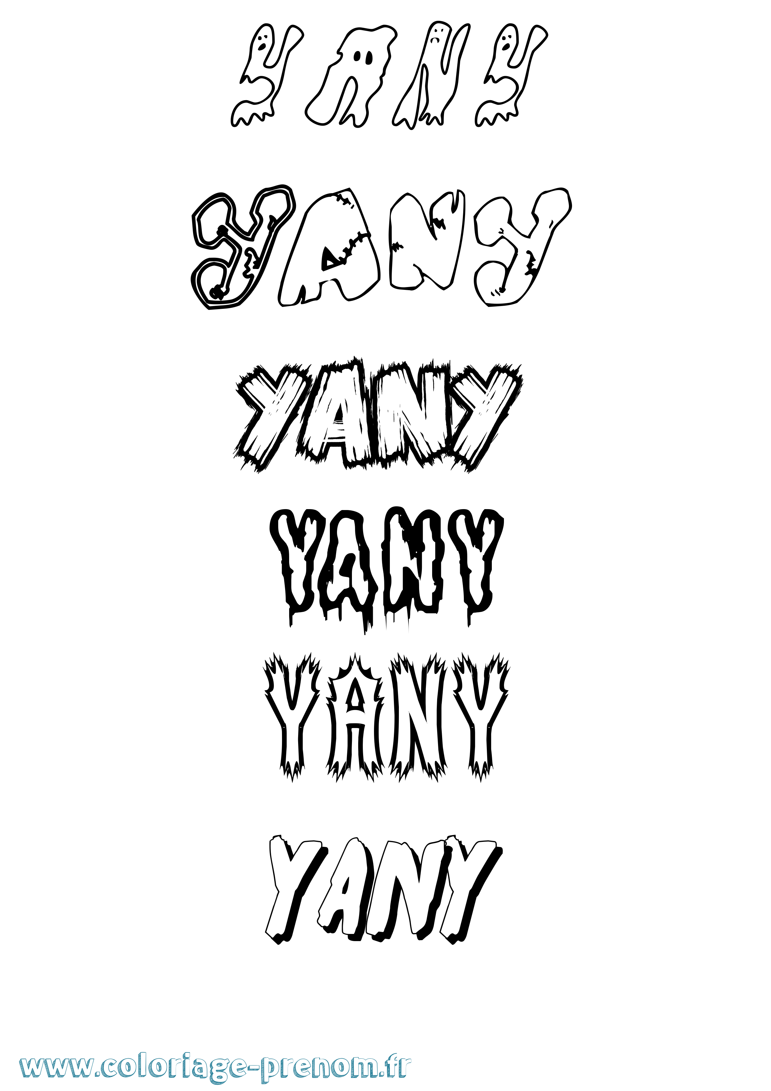 Coloriage Yany Frisson Coloriage prénom Yany Frisson