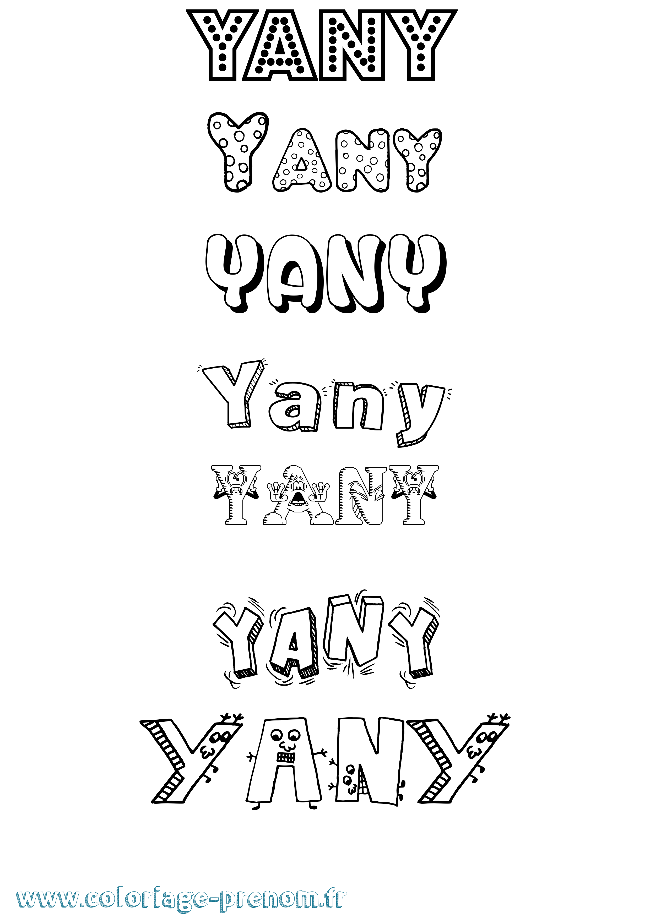Coloriage Yany Fun Coloriage prénom Yany Fun