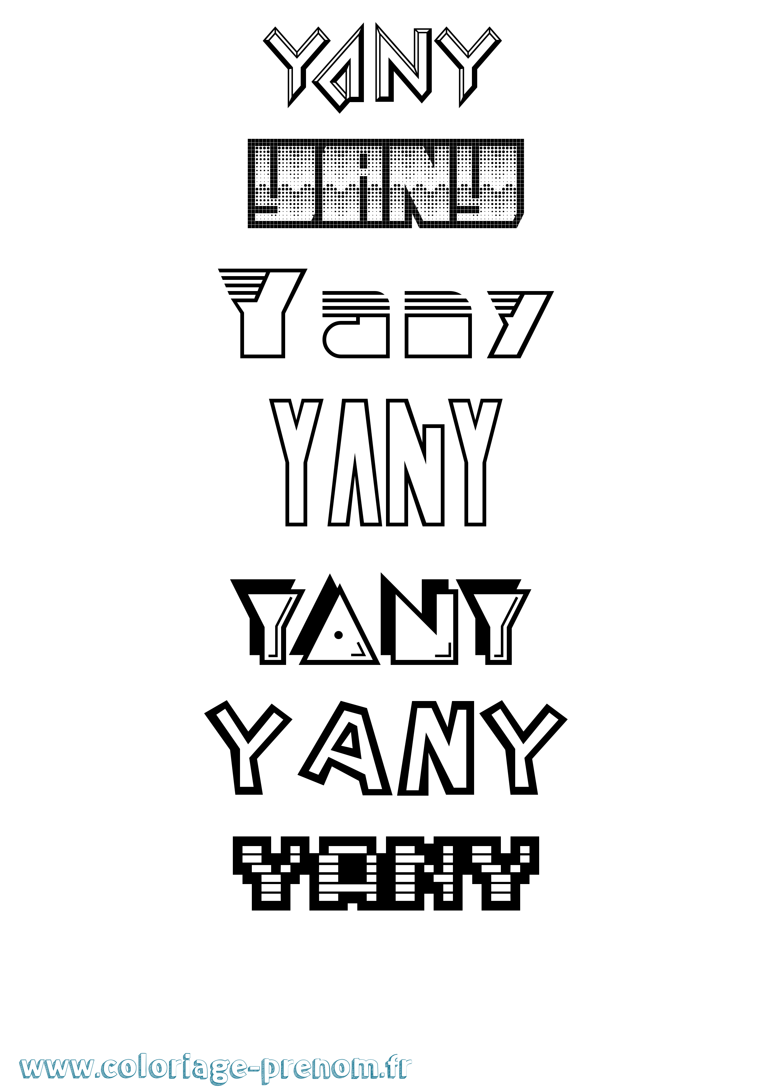 Coloriage Yany Jeux Vidéos Coloriage prénom Yany Jeux Vidéos