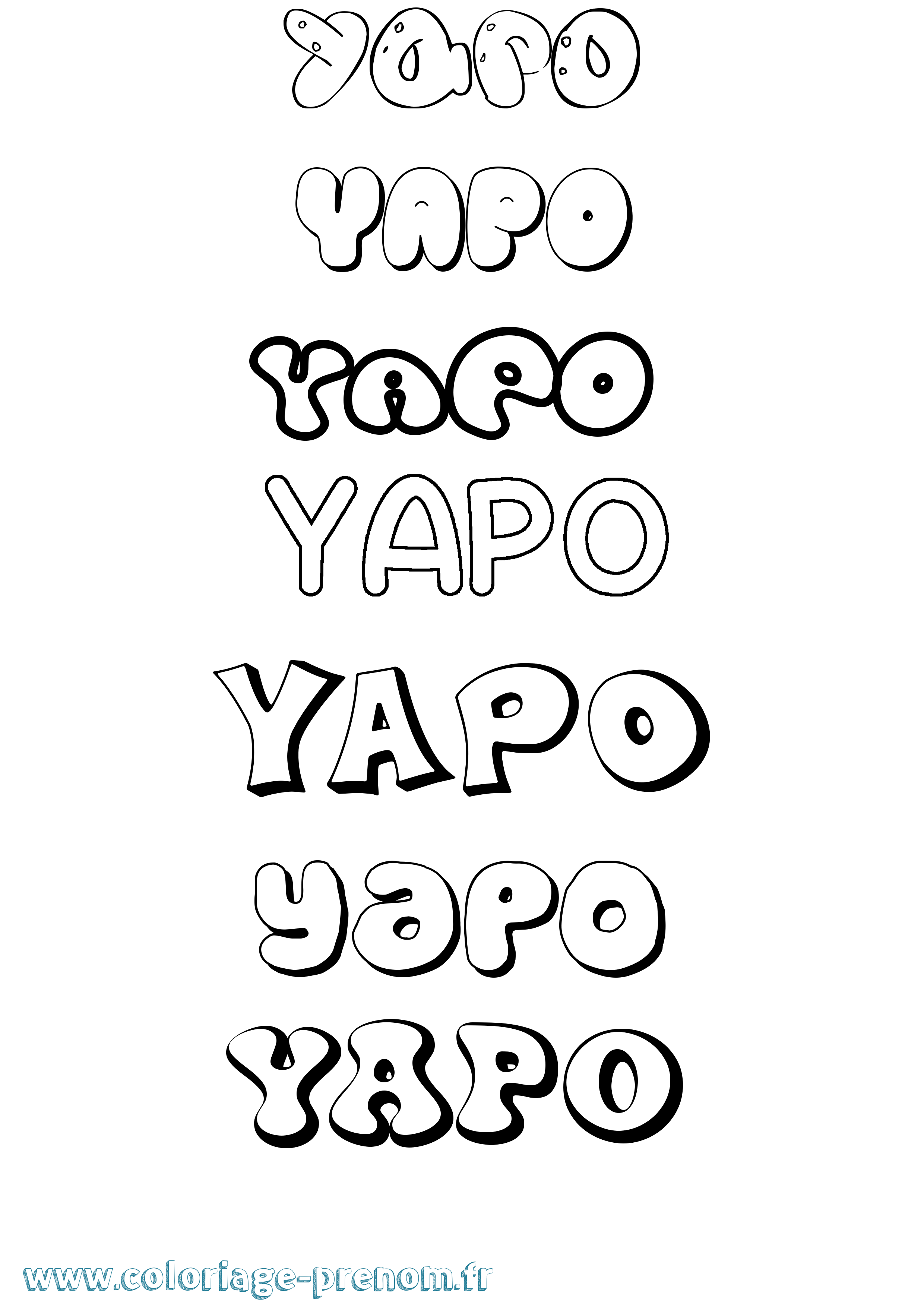 Coloriage Yapo Bubble Coloriage prénom Yapo Bubble
