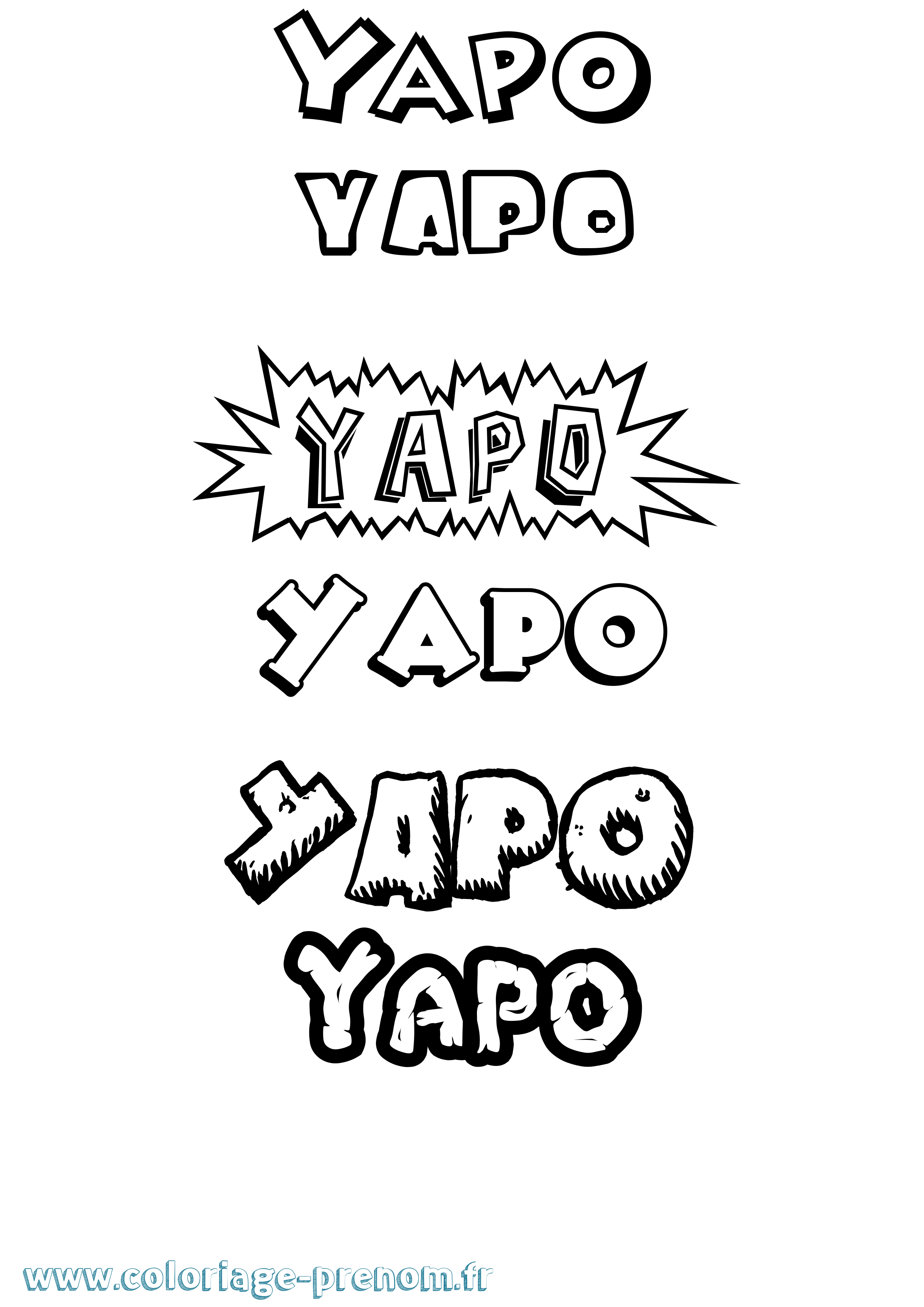 Coloriage Yapo Dessin Animé Coloriage prénom Yapo Dessin Animé