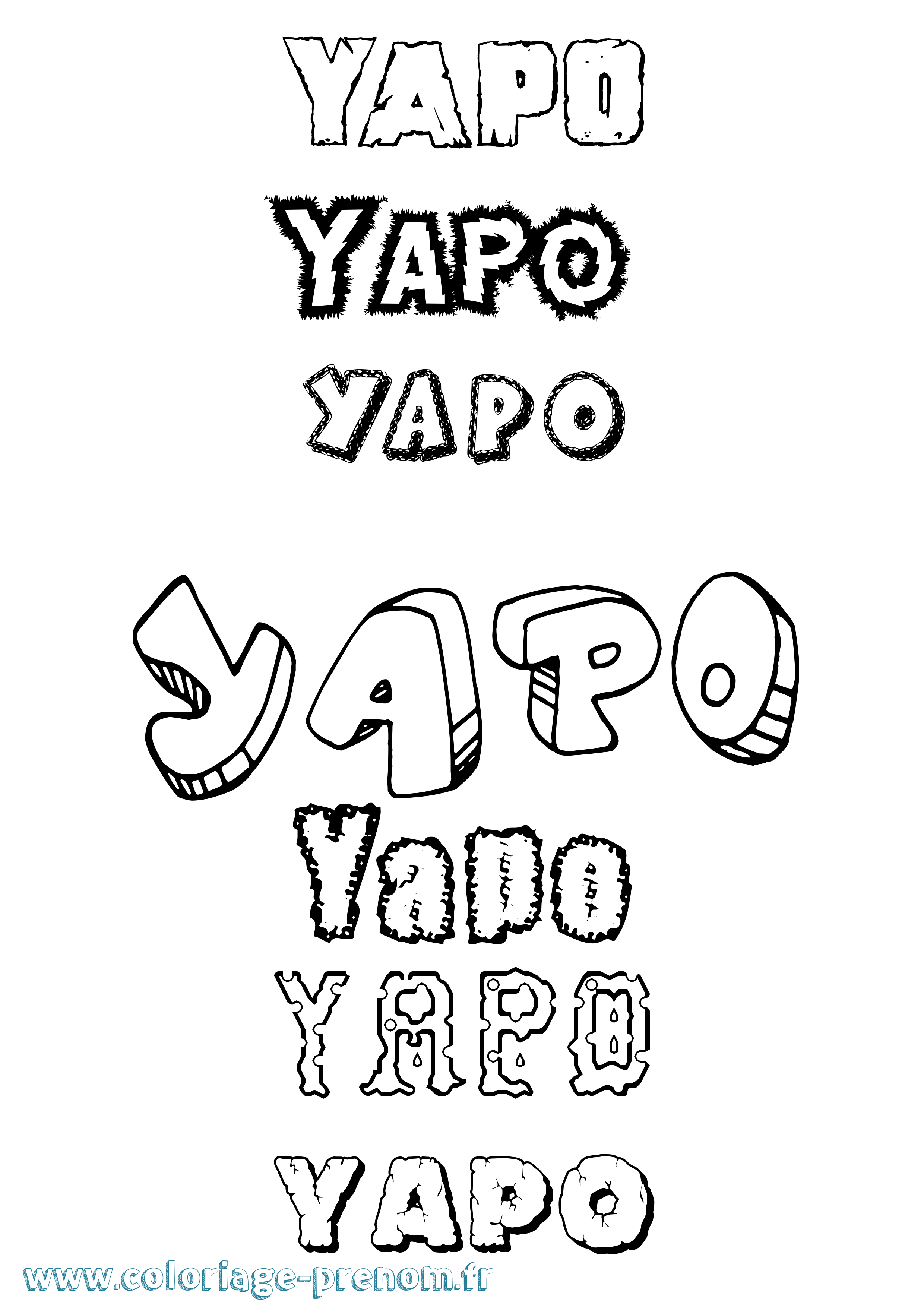Coloriage Yapo Destructuré Coloriage prénom Yapo Destructuré