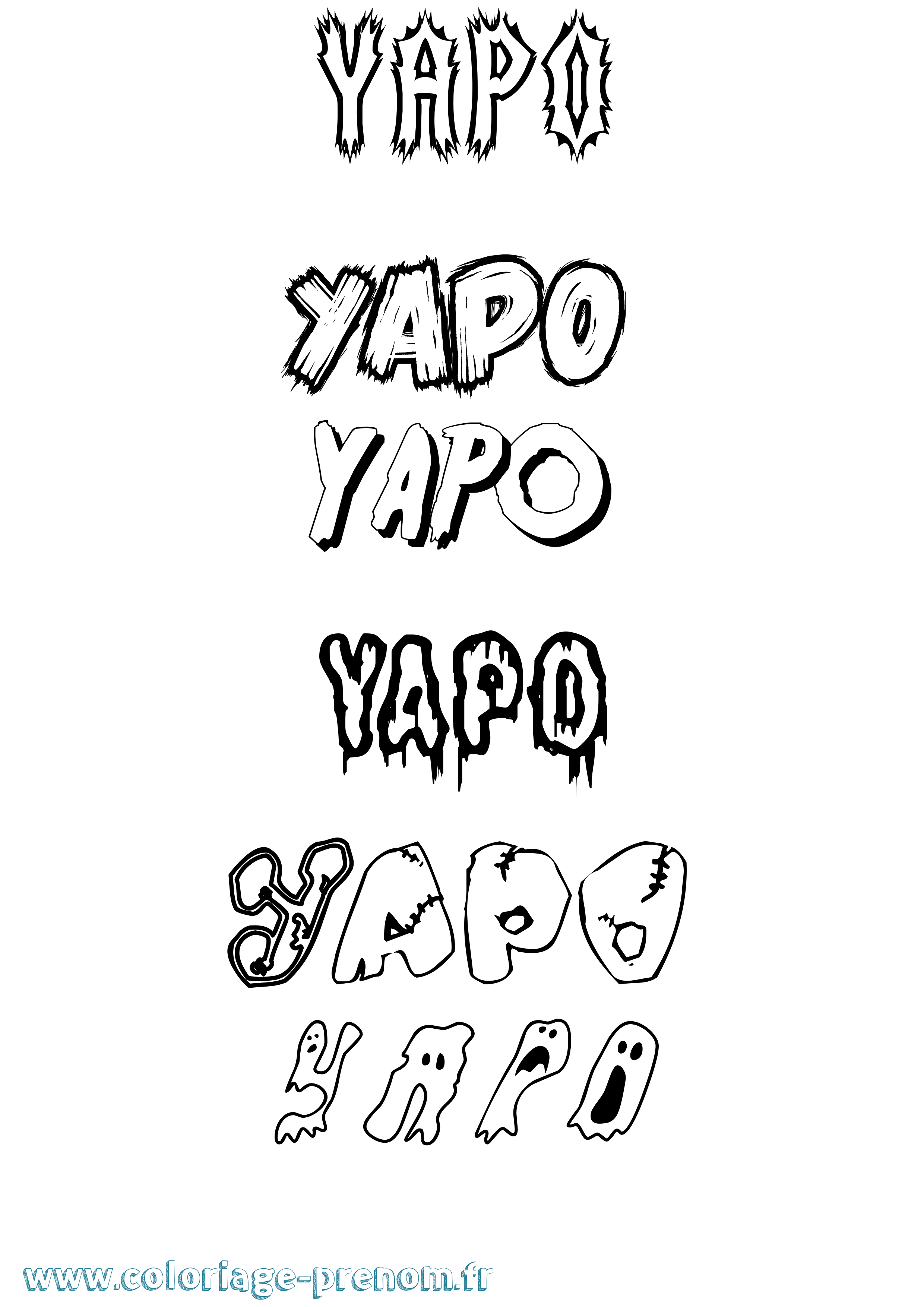Coloriage Yapo Frisson Coloriage prénom Yapo Frisson
