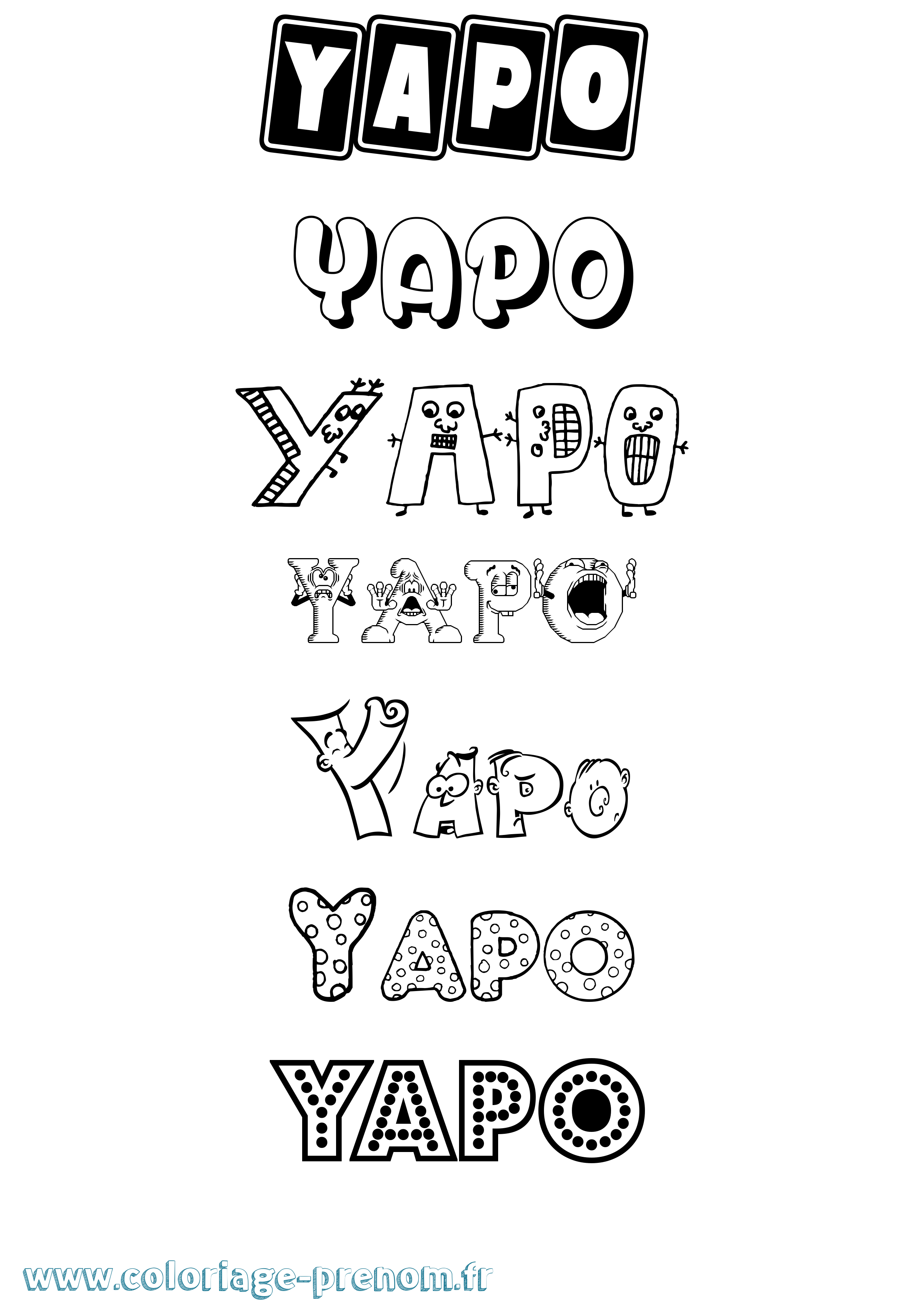 Coloriage Yapo Fun Coloriage prénom Yapo Fun