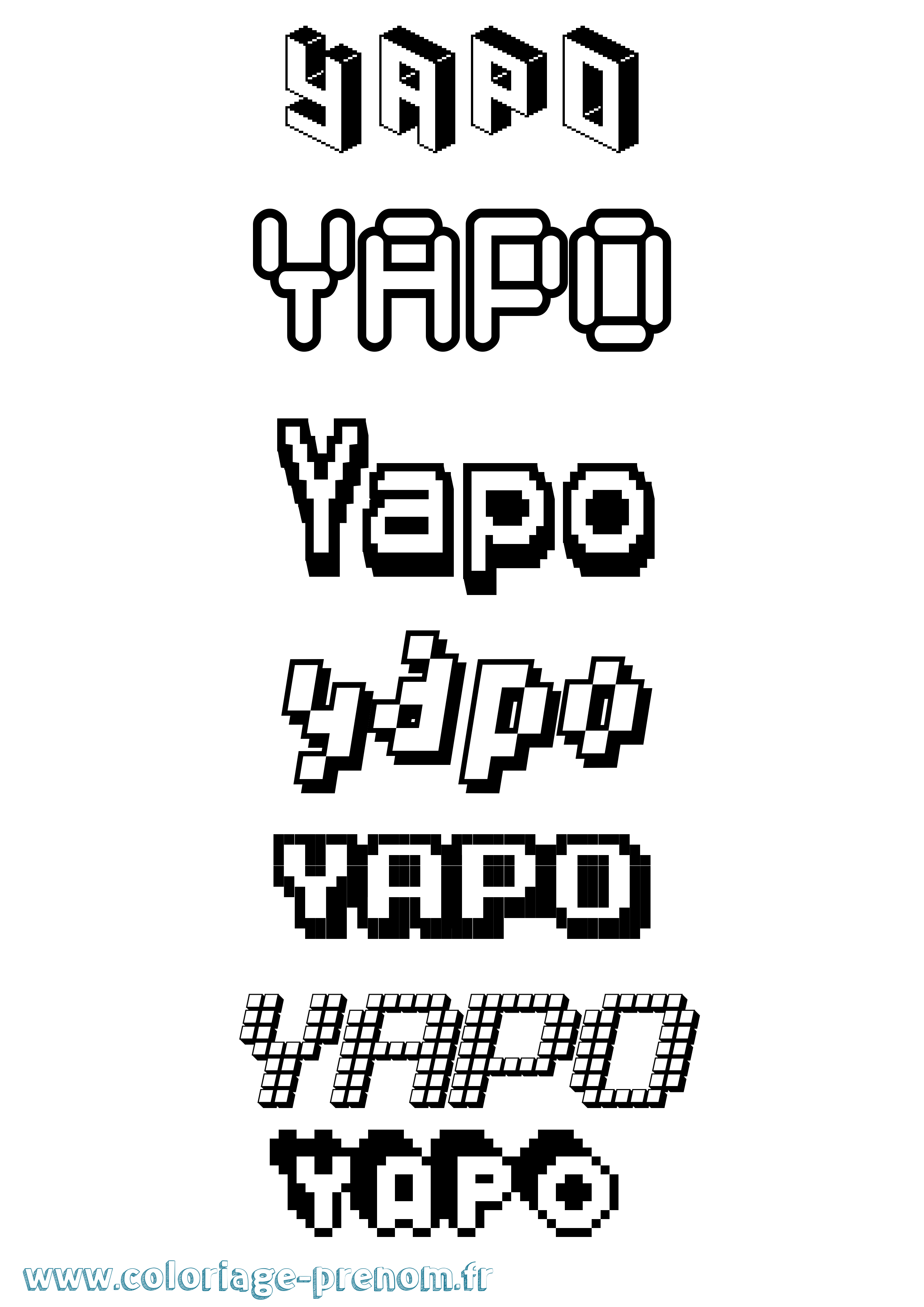 Coloriage Yapo Pixel Coloriage prénom Yapo Pixel