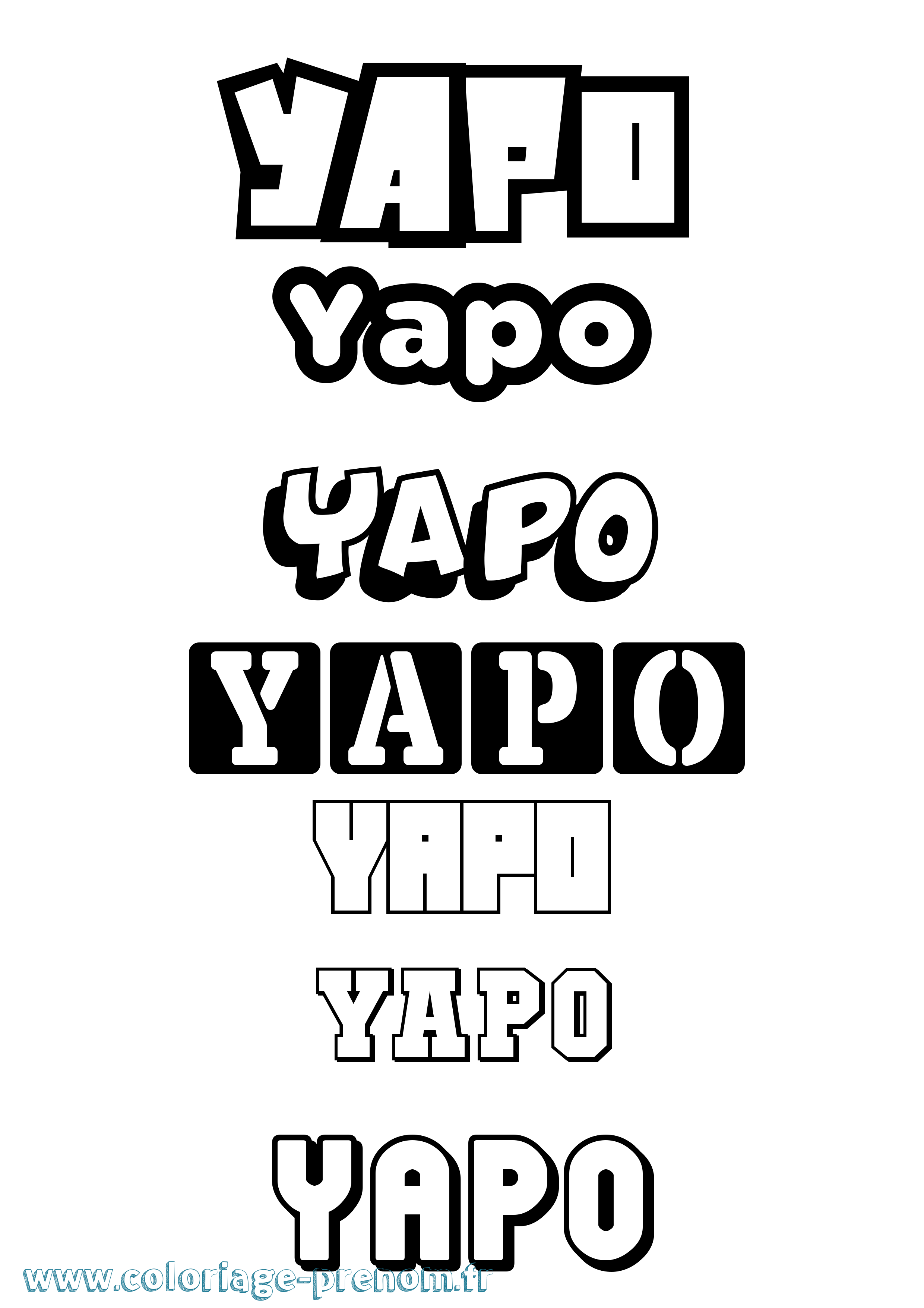 Coloriage Yapo Simple Coloriage prénom Yapo Simple