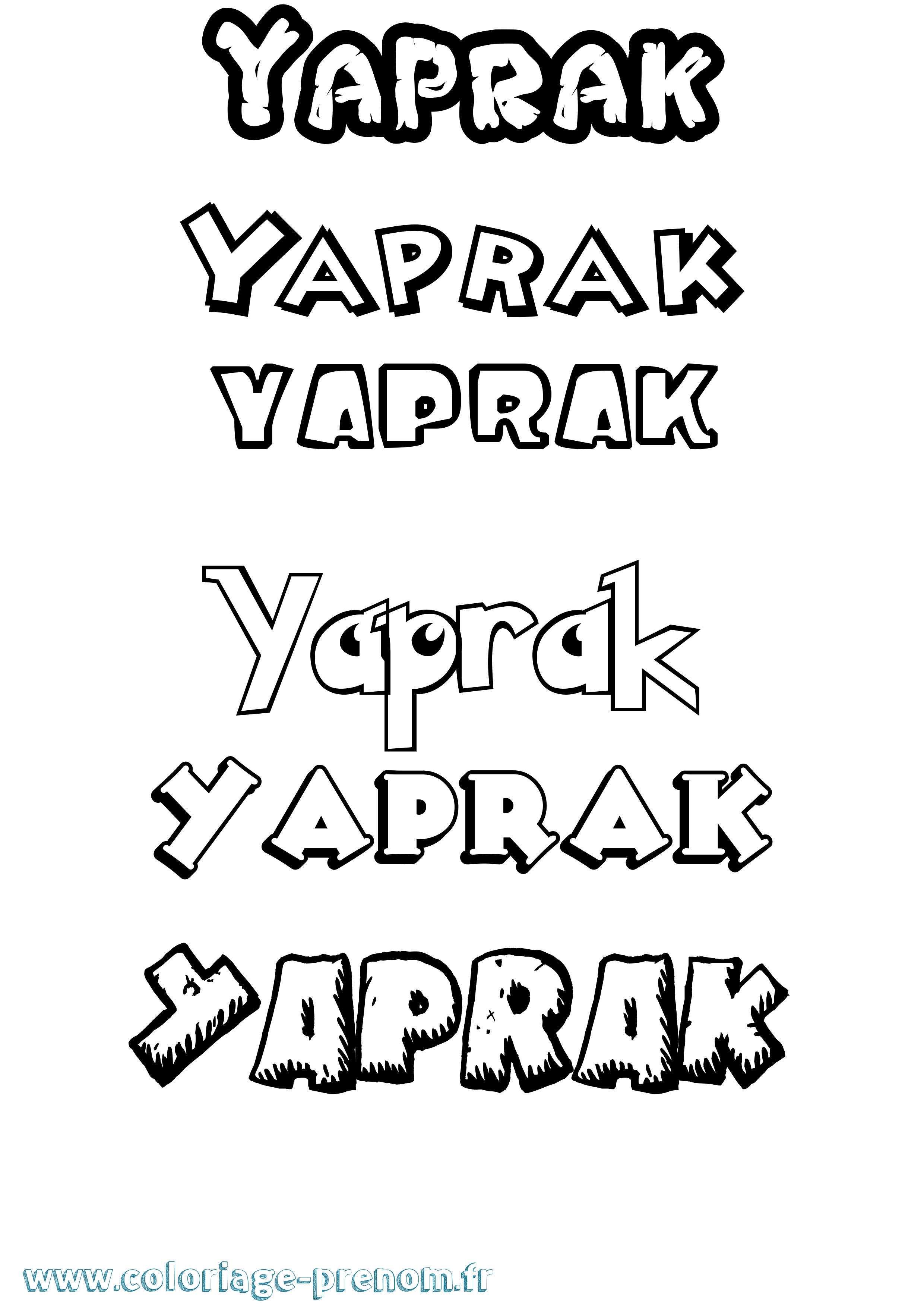 Coloriage Yaprak Dessin Animé Coloriage prénom Yaprak Dessin Animé