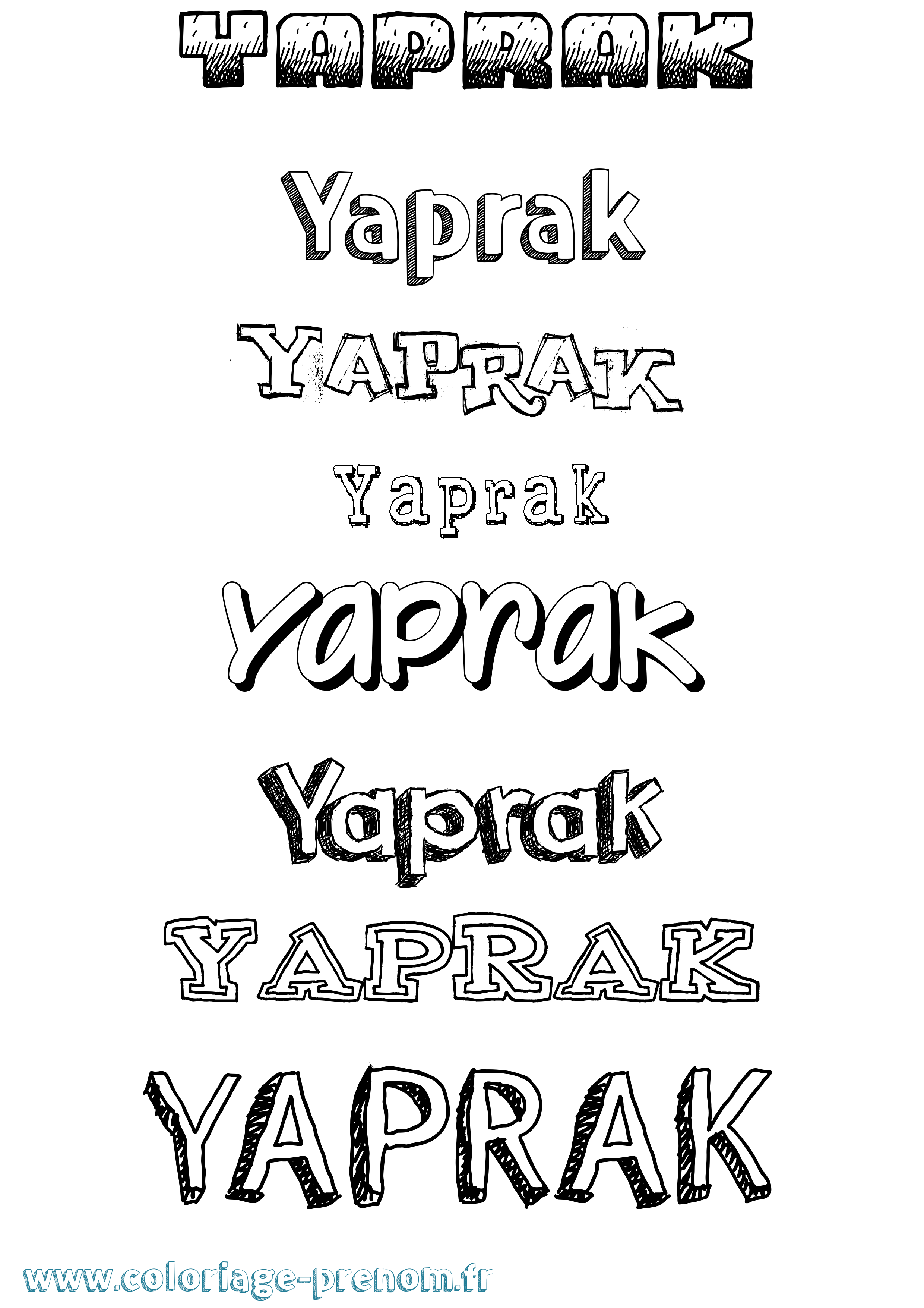 Coloriage Yaprak Dessiné Coloriage prénom Yaprak Dessiné