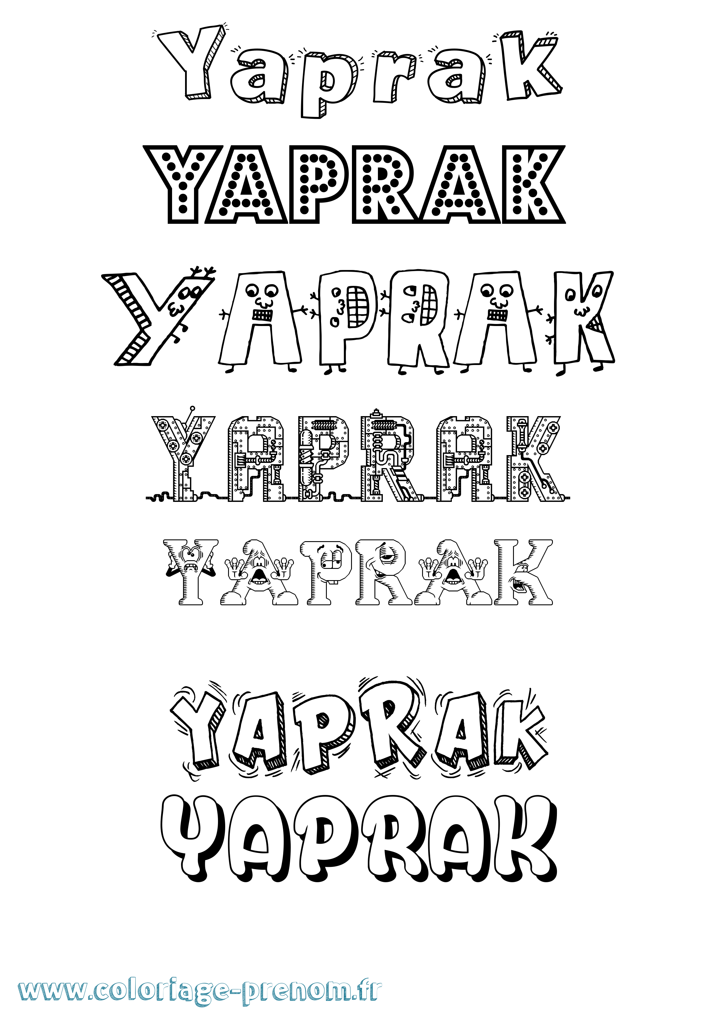 Coloriage Yaprak Fun Coloriage prénom Yaprak Fun
