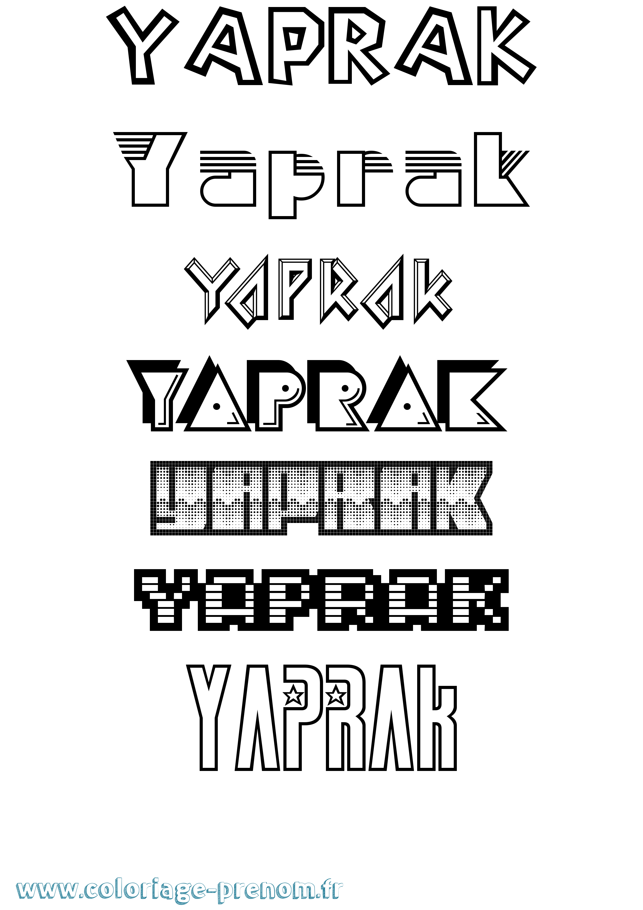 Coloriage Yaprak Jeux Vidéos Coloriage prénom Yaprak Jeux Vidéos