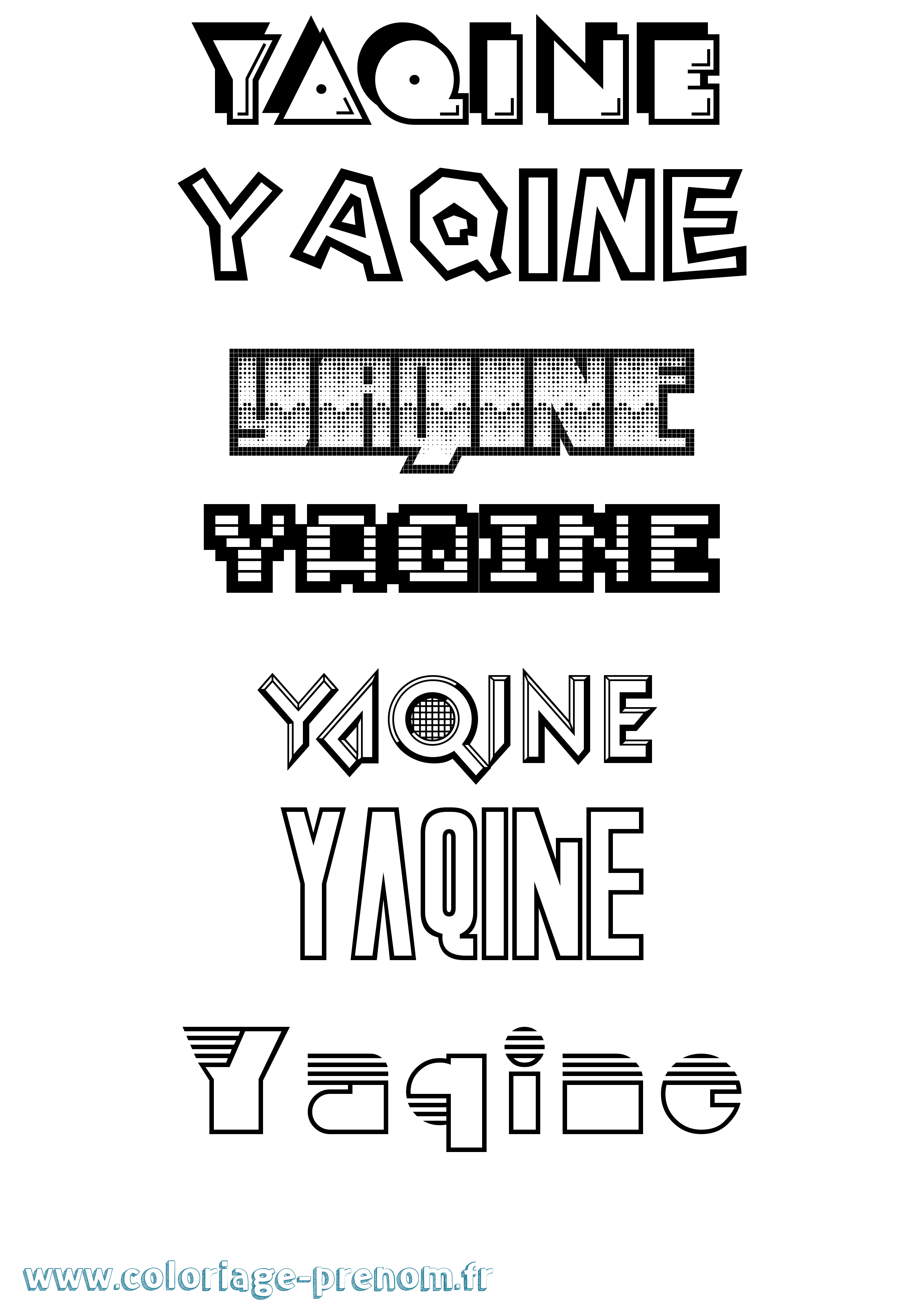 Coloriage Yaqine Jeux Vidéos Coloriage prénom Yaqine Jeux Vidéos