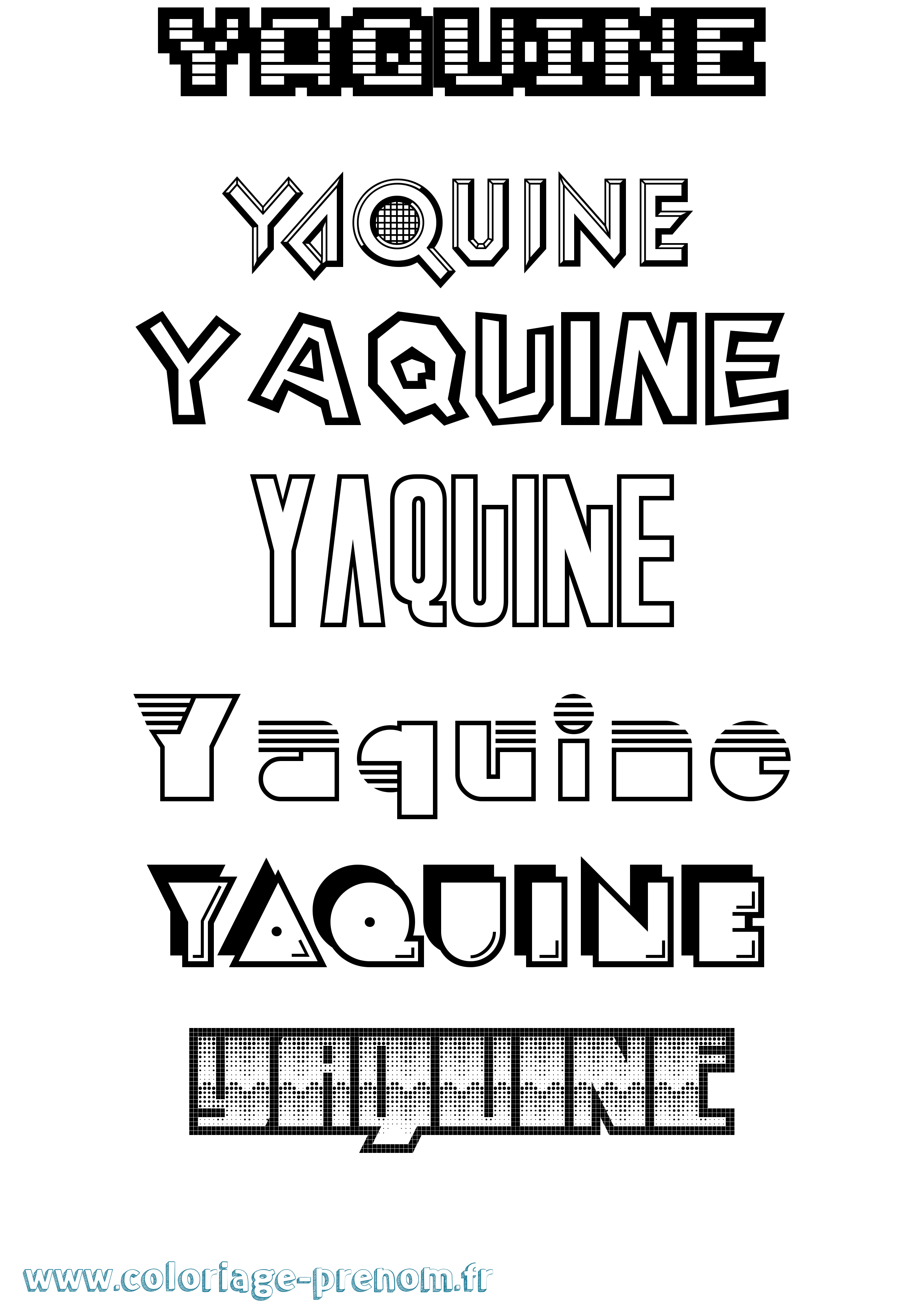 Coloriage Yaquine Jeux Vidéos Coloriage prénom Yaquine Jeux Vidéos