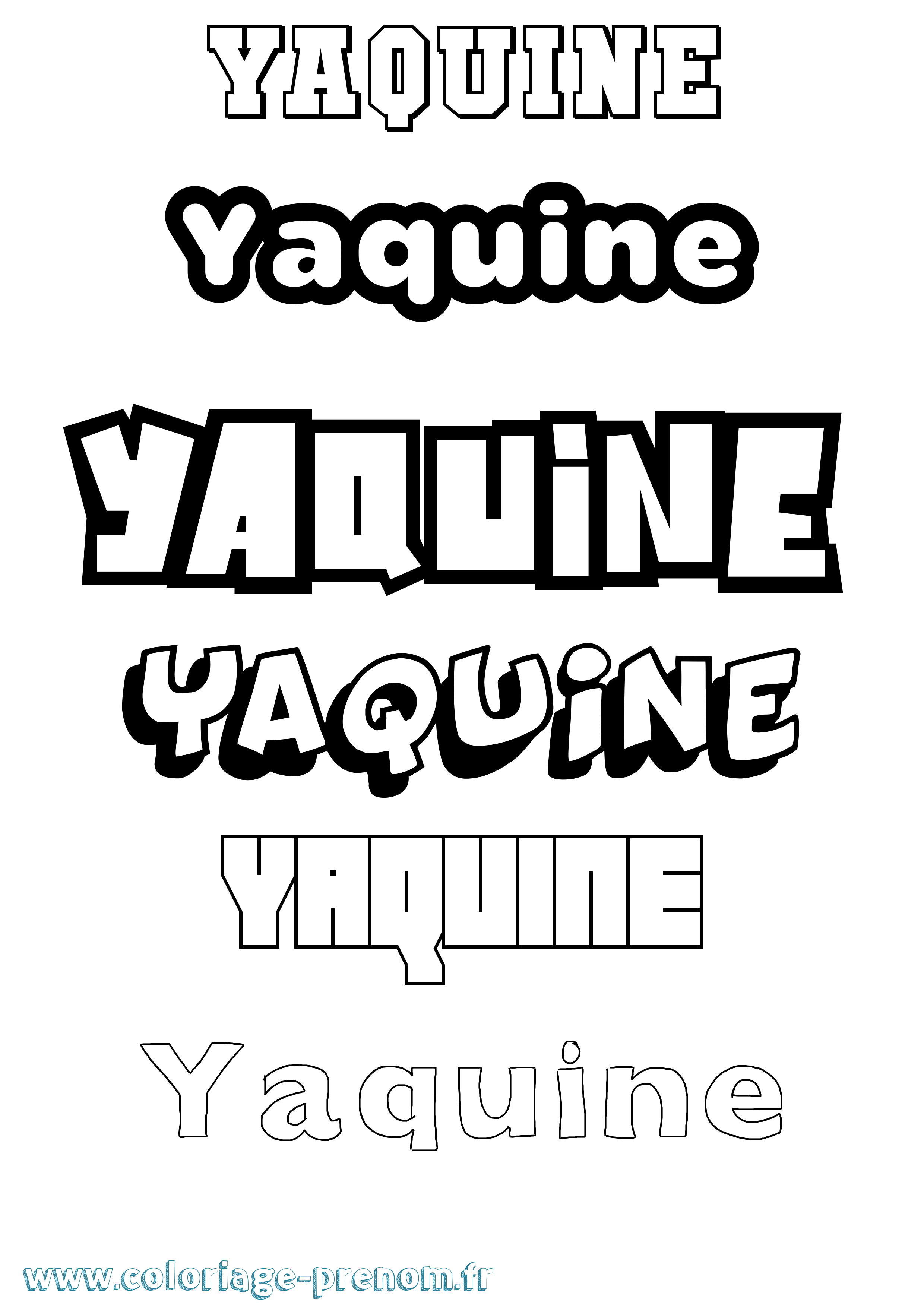 Coloriage Yaquine Simple Coloriage prénom Yaquine Simple