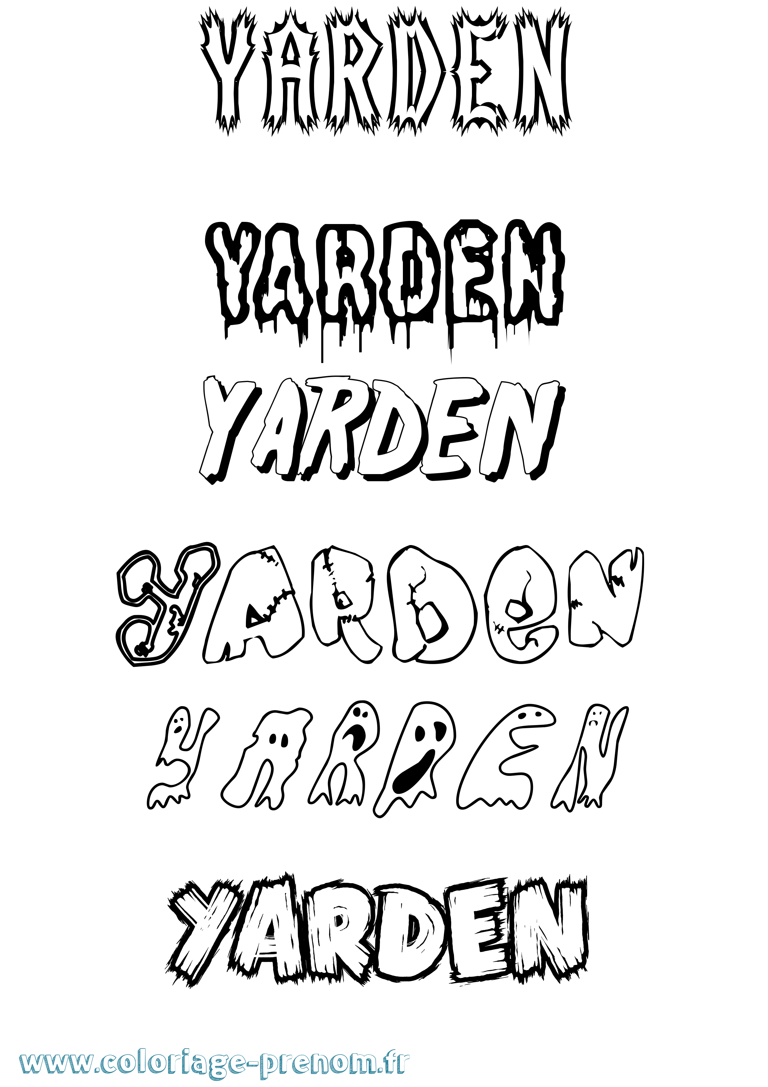 Coloriage Yarden Frisson Coloriage prénom Yarden Frisson