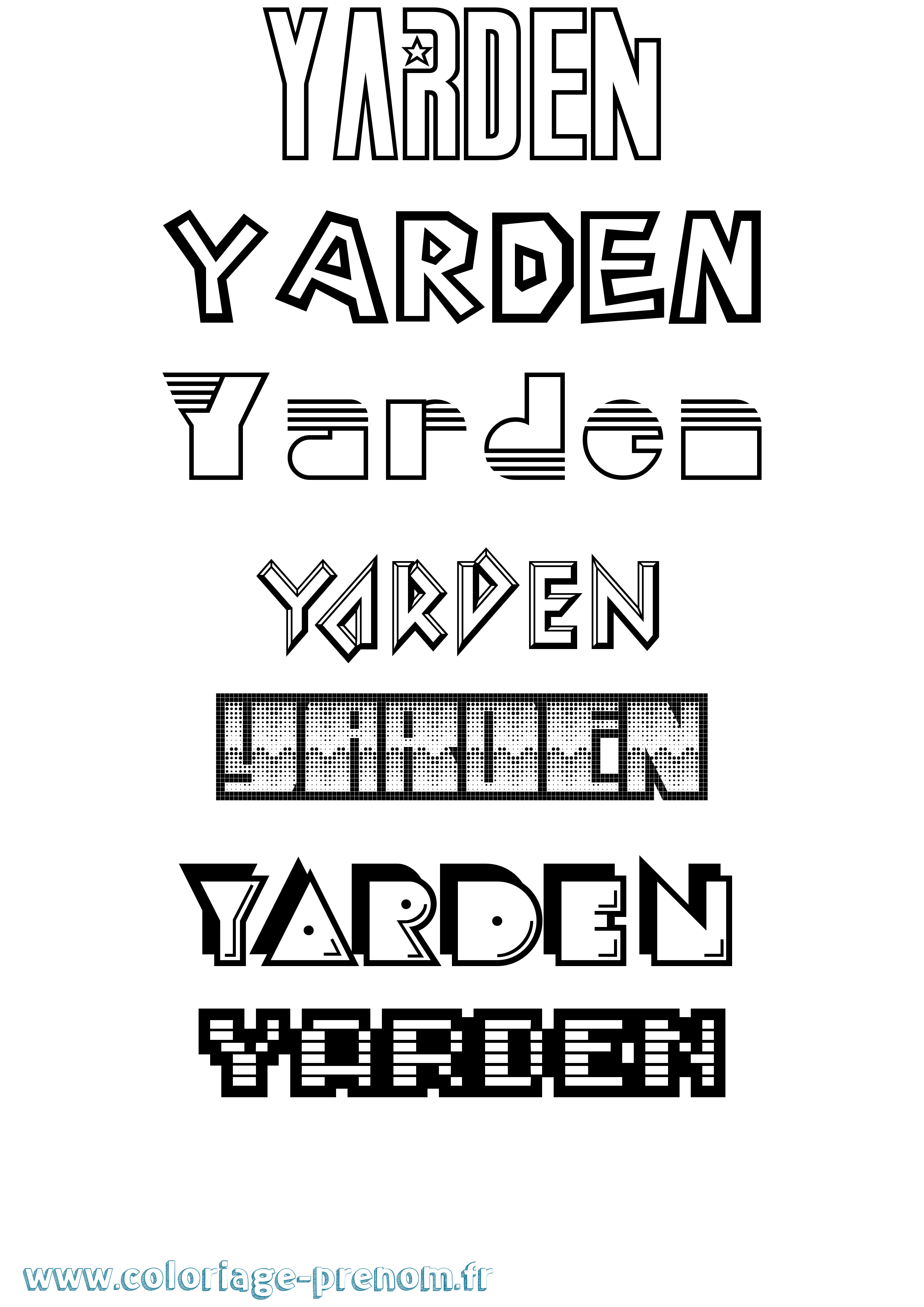 Coloriage Yarden Jeux Vidéos Coloriage prénom Yarden Jeux Vidéos