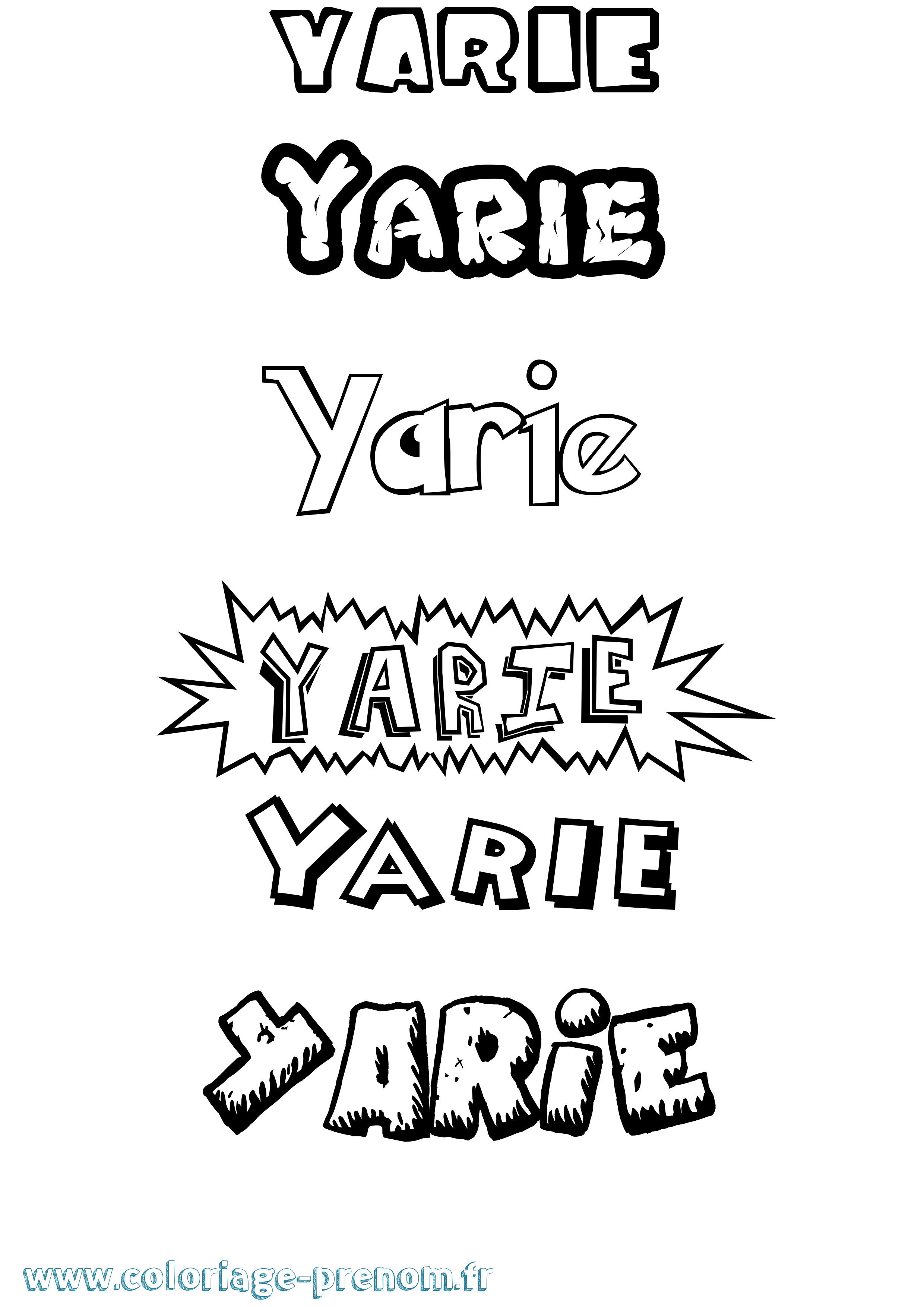Coloriage Yarie Dessin Animé Coloriage prénom Yarie Dessin Animé