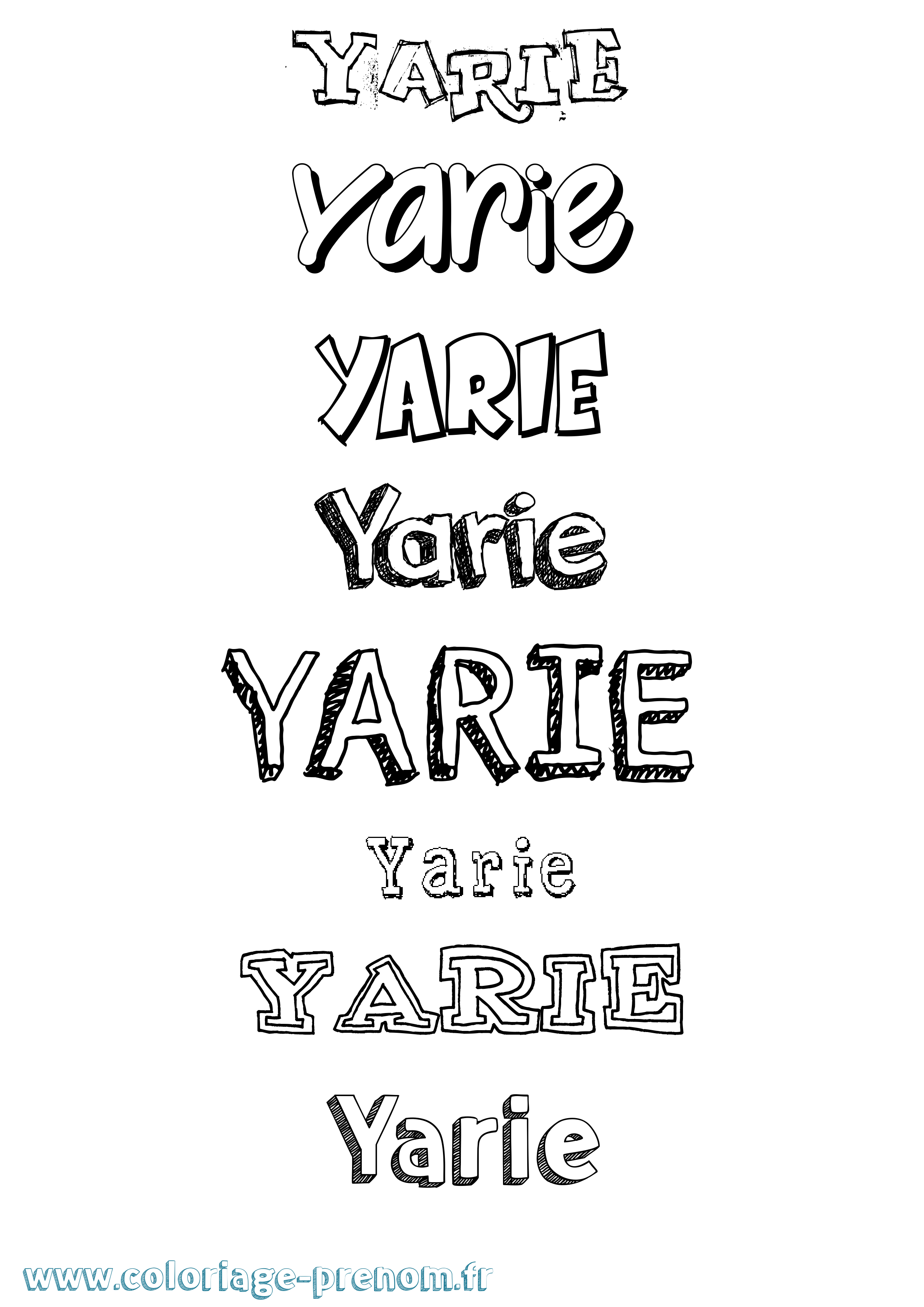Coloriage Yarie Dessiné Coloriage prénom Yarie Dessiné