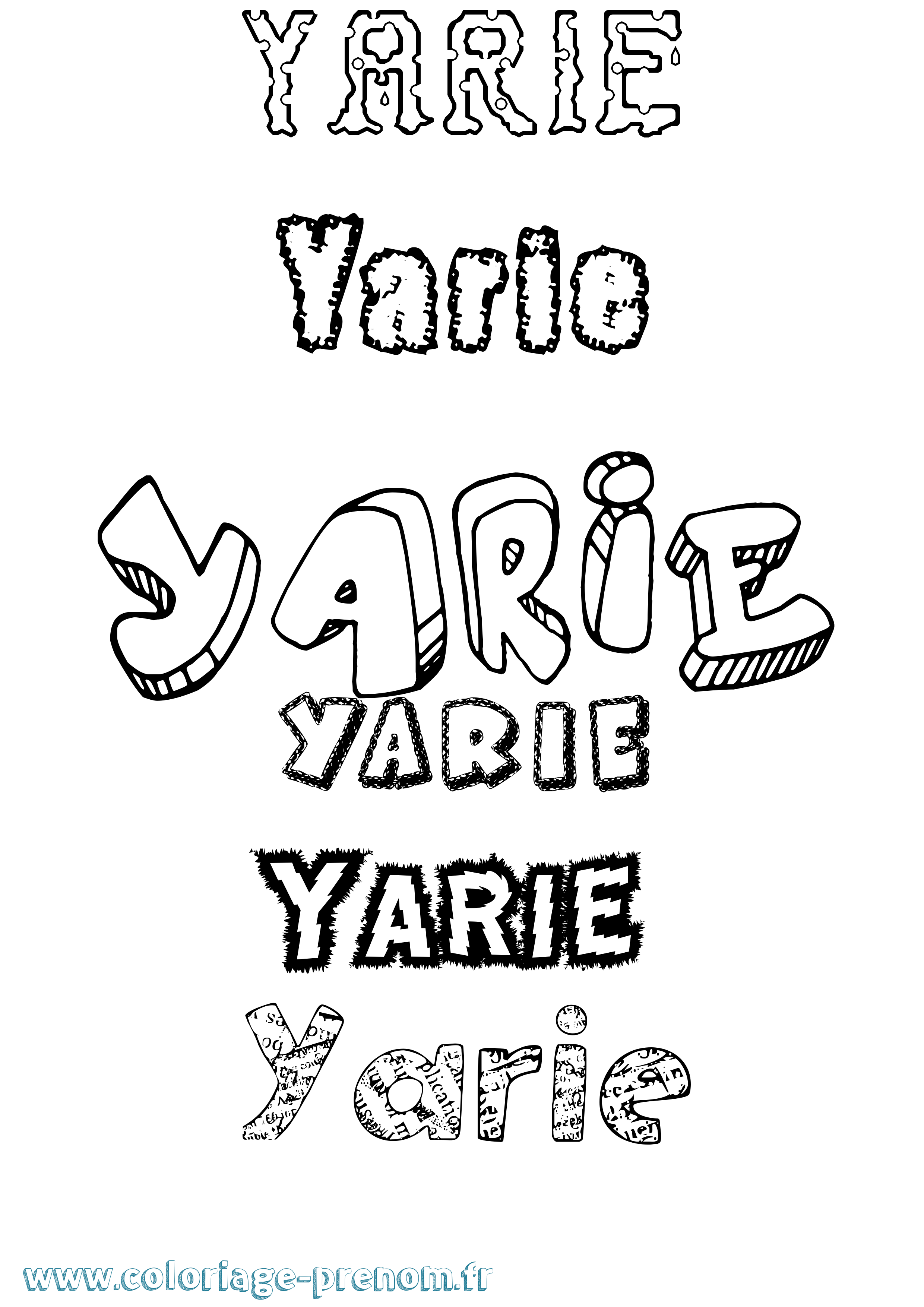 Coloriage Yarie Destructuré Coloriage prénom Yarie Destructuré