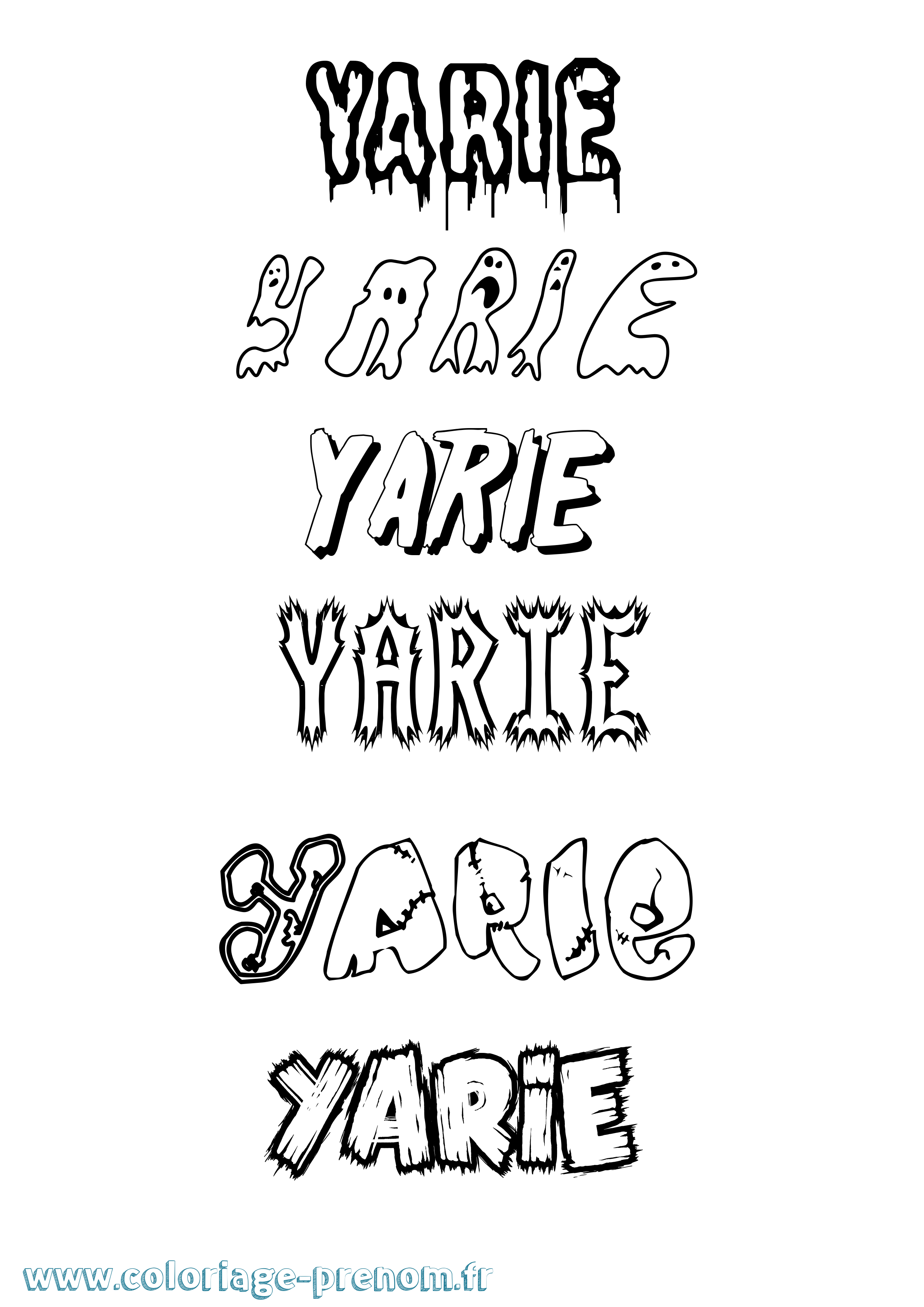 Coloriage Yarie Frisson Coloriage prénom Yarie Frisson