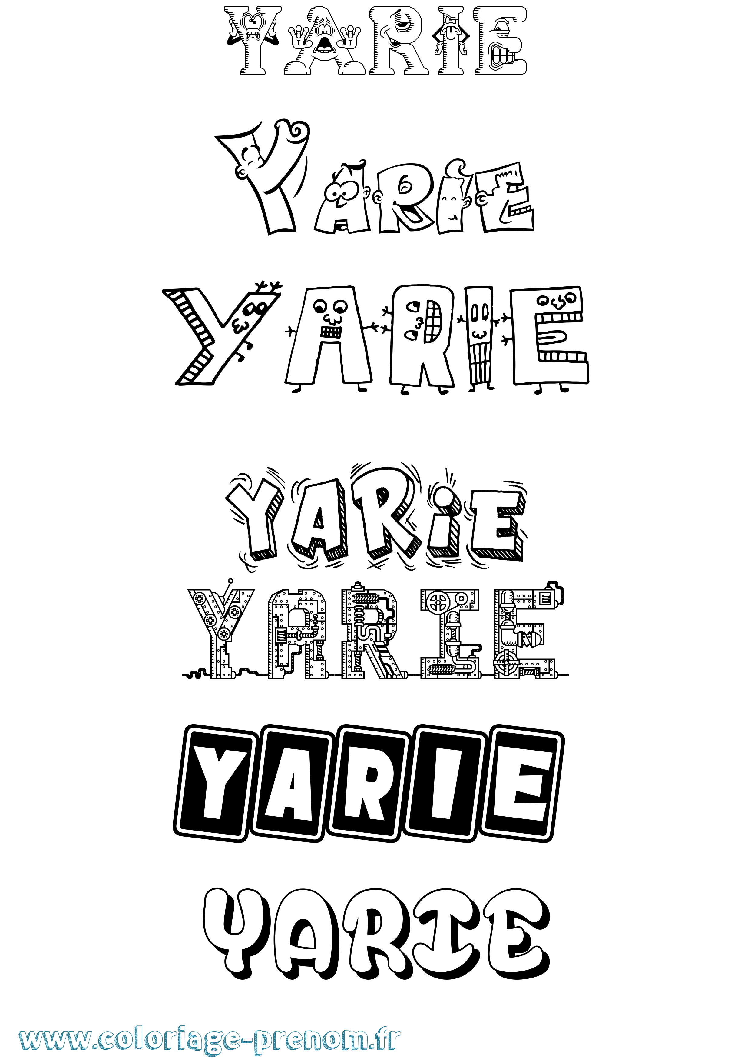 Coloriage Yarie Fun Coloriage prénom Yarie Fun