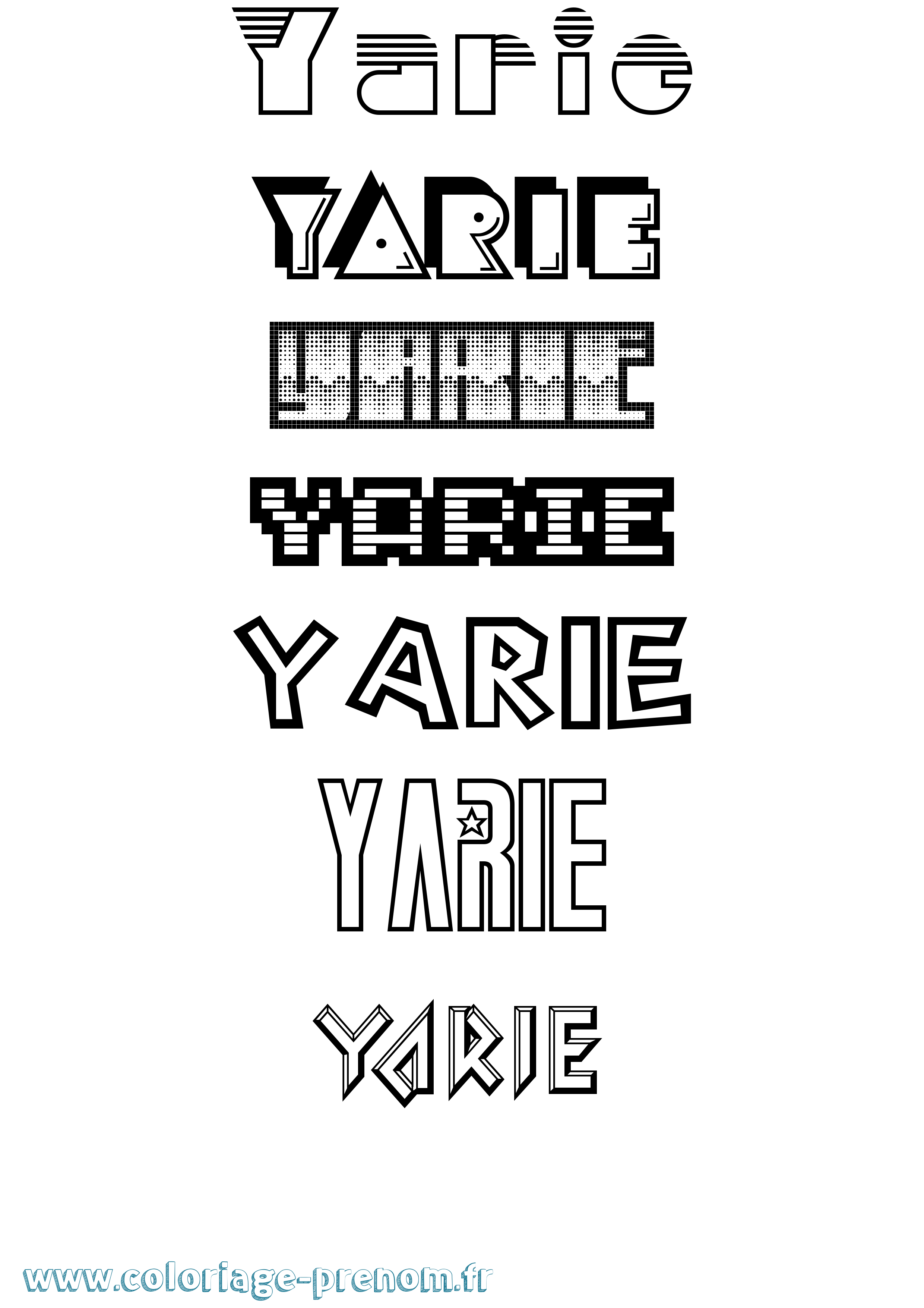 Coloriage Yarie Jeux Vidéos Coloriage prénom Yarie Jeux Vidéos
