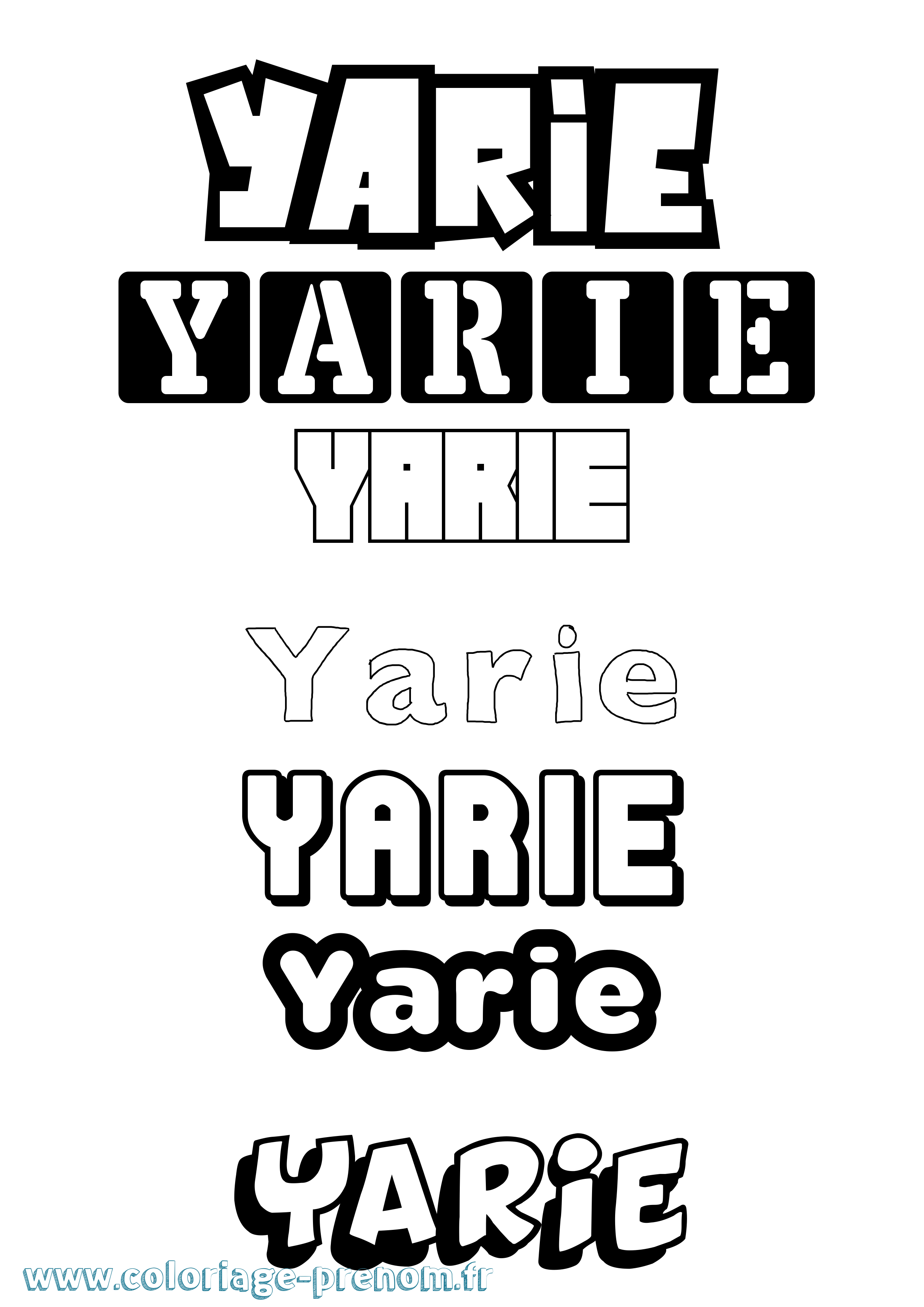 Coloriage Yarie Simple Coloriage prénom Yarie Simple
