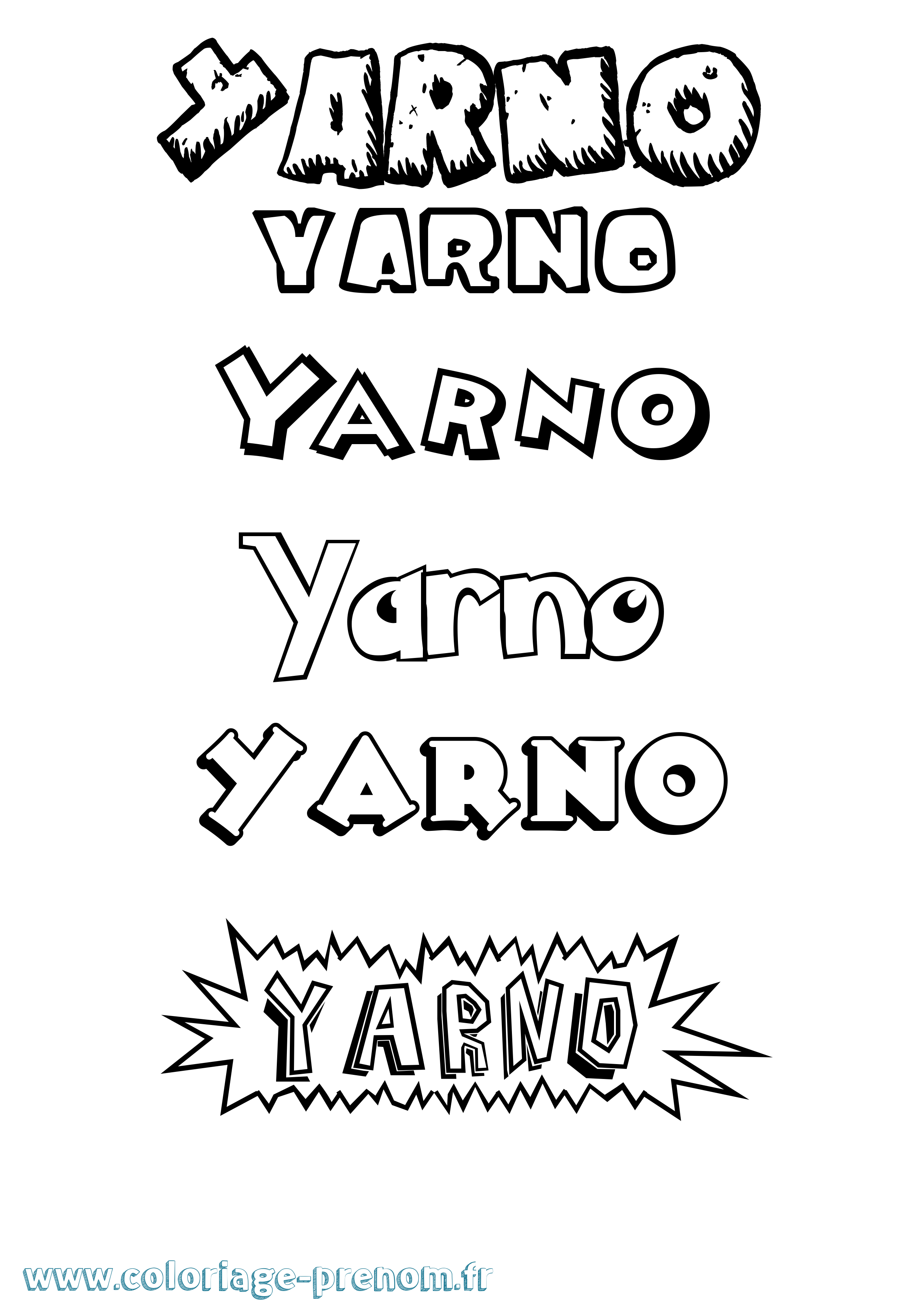 Coloriage Yarno Dessin Animé Coloriage prénom Yarno Dessin Animé