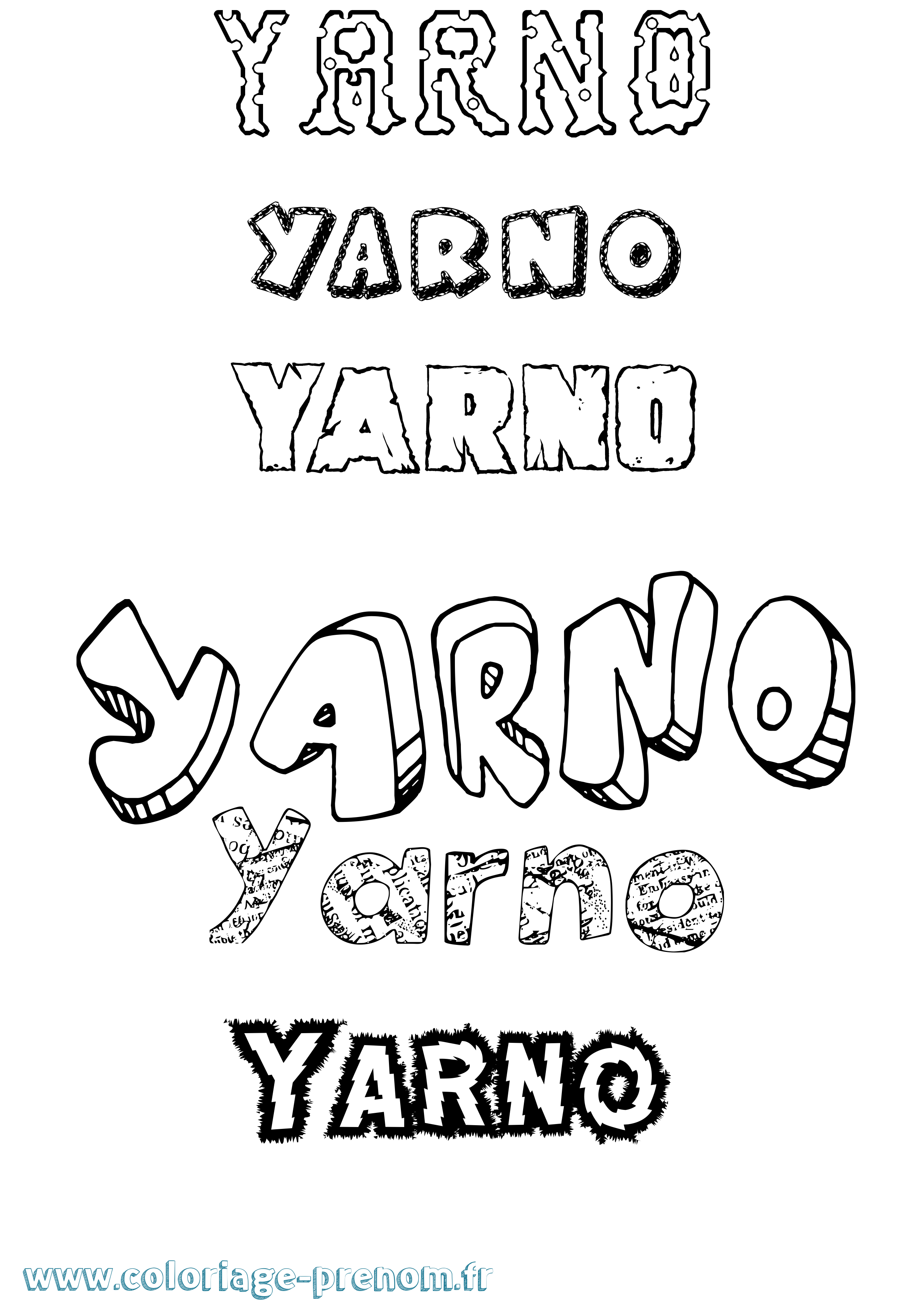 Coloriage Yarno Destructuré Coloriage prénom Yarno Destructuré