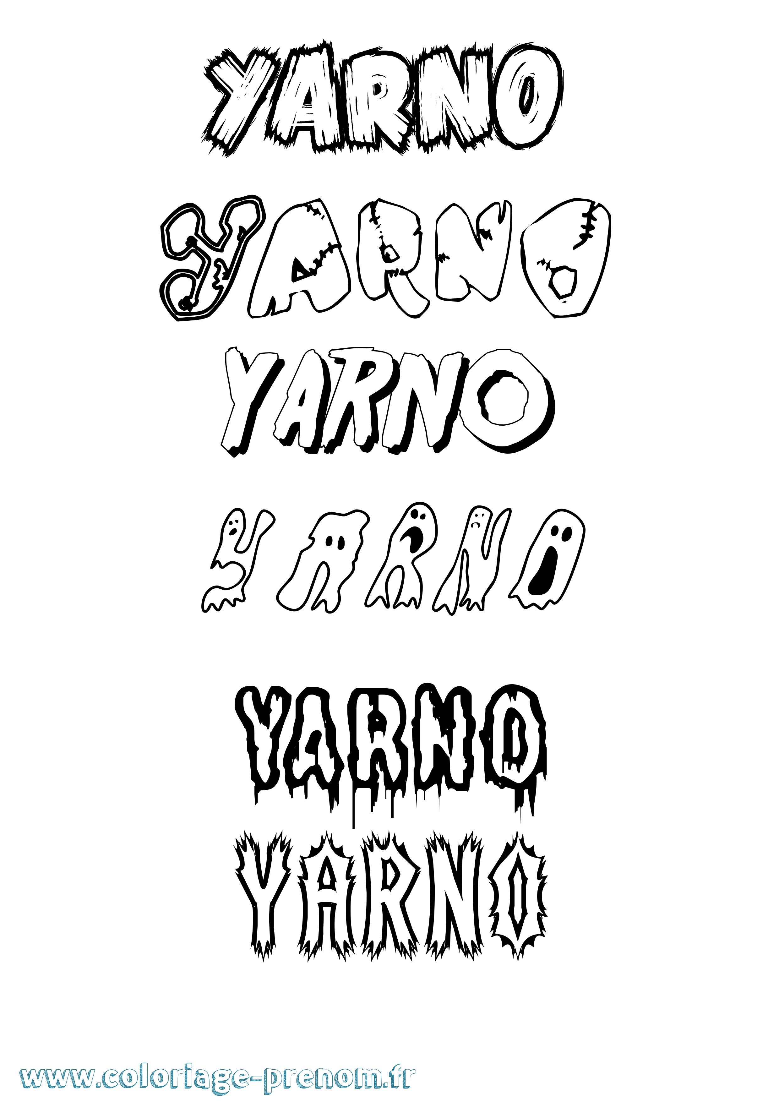 Coloriage Yarno Frisson Coloriage prénom Yarno Frisson