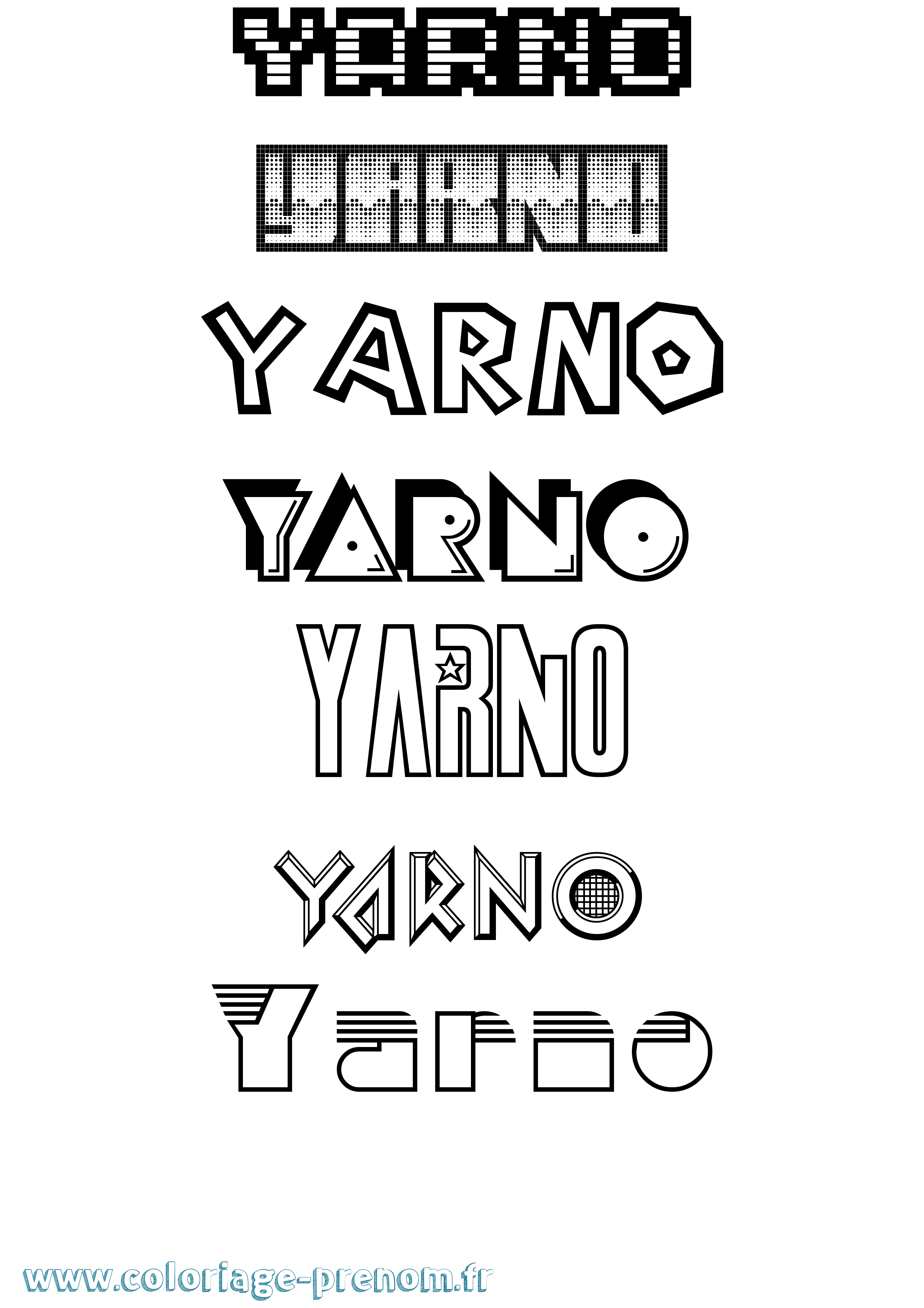 Coloriage Yarno Jeux Vidéos Coloriage prénom Yarno Jeux Vidéos