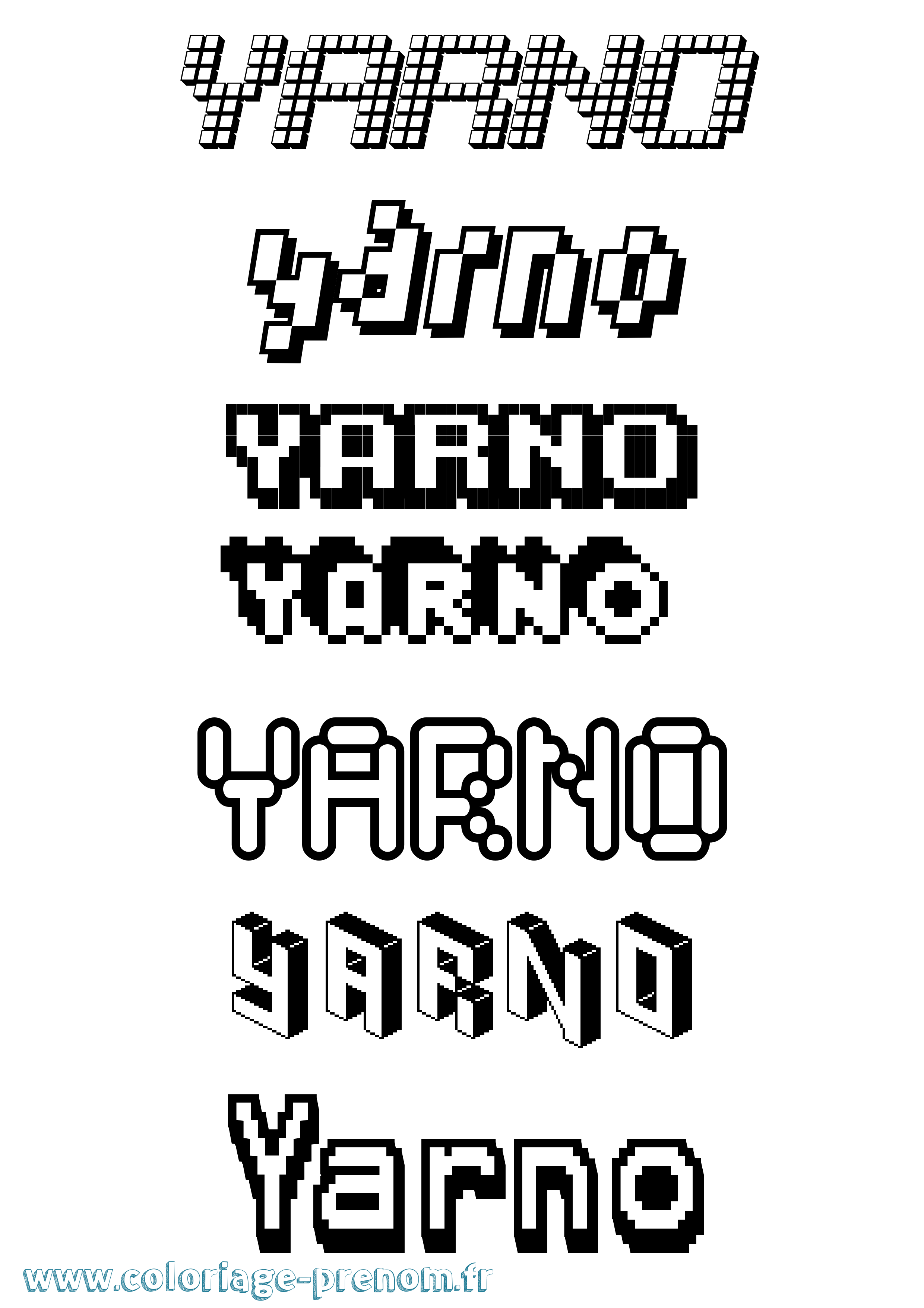 Coloriage Yarno Pixel Coloriage prénom Yarno Pixel