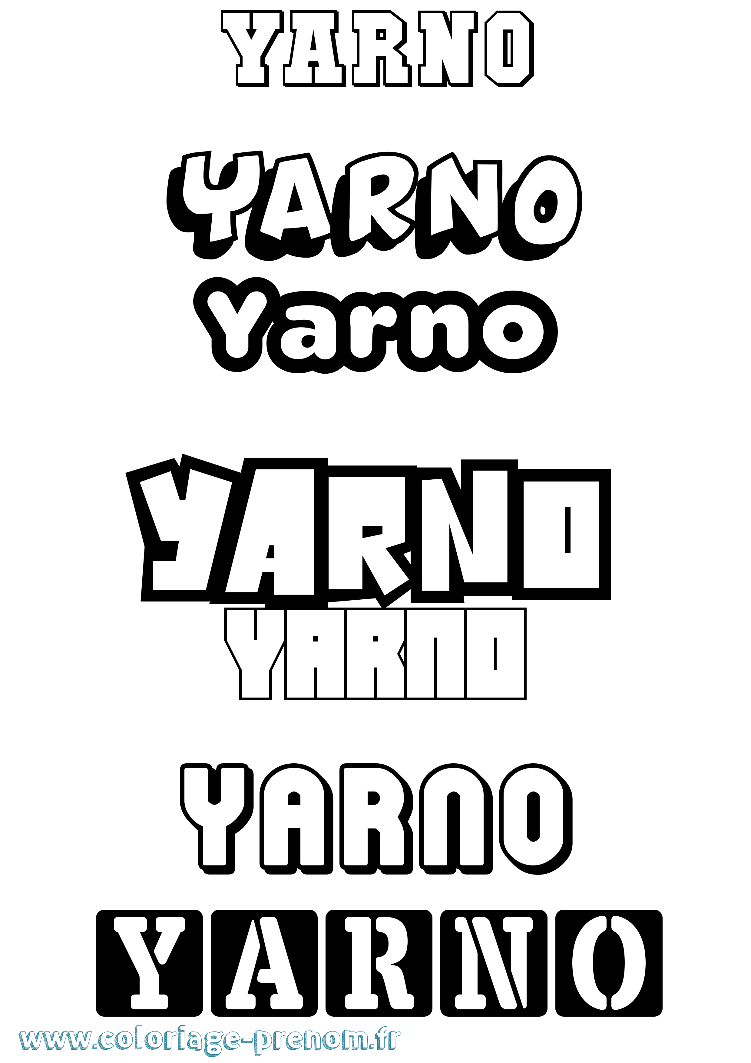 Coloriage Yarno Simple Coloriage prénom Yarno Simple
