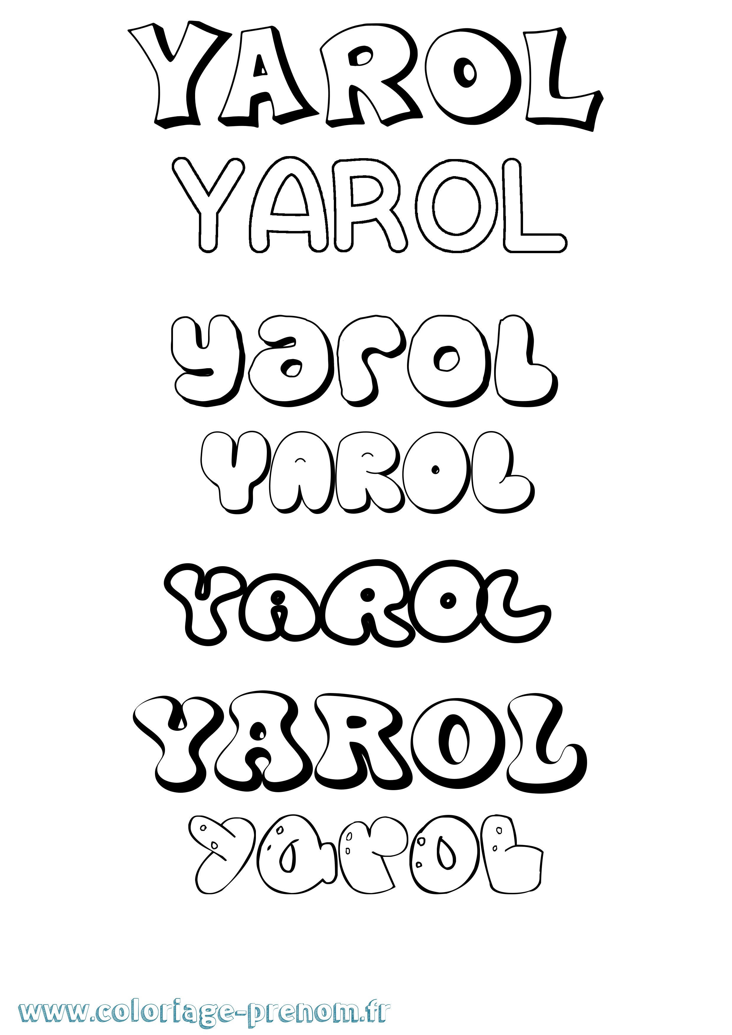 Coloriage Yarol Bubble Coloriage prénom Yarol Bubble