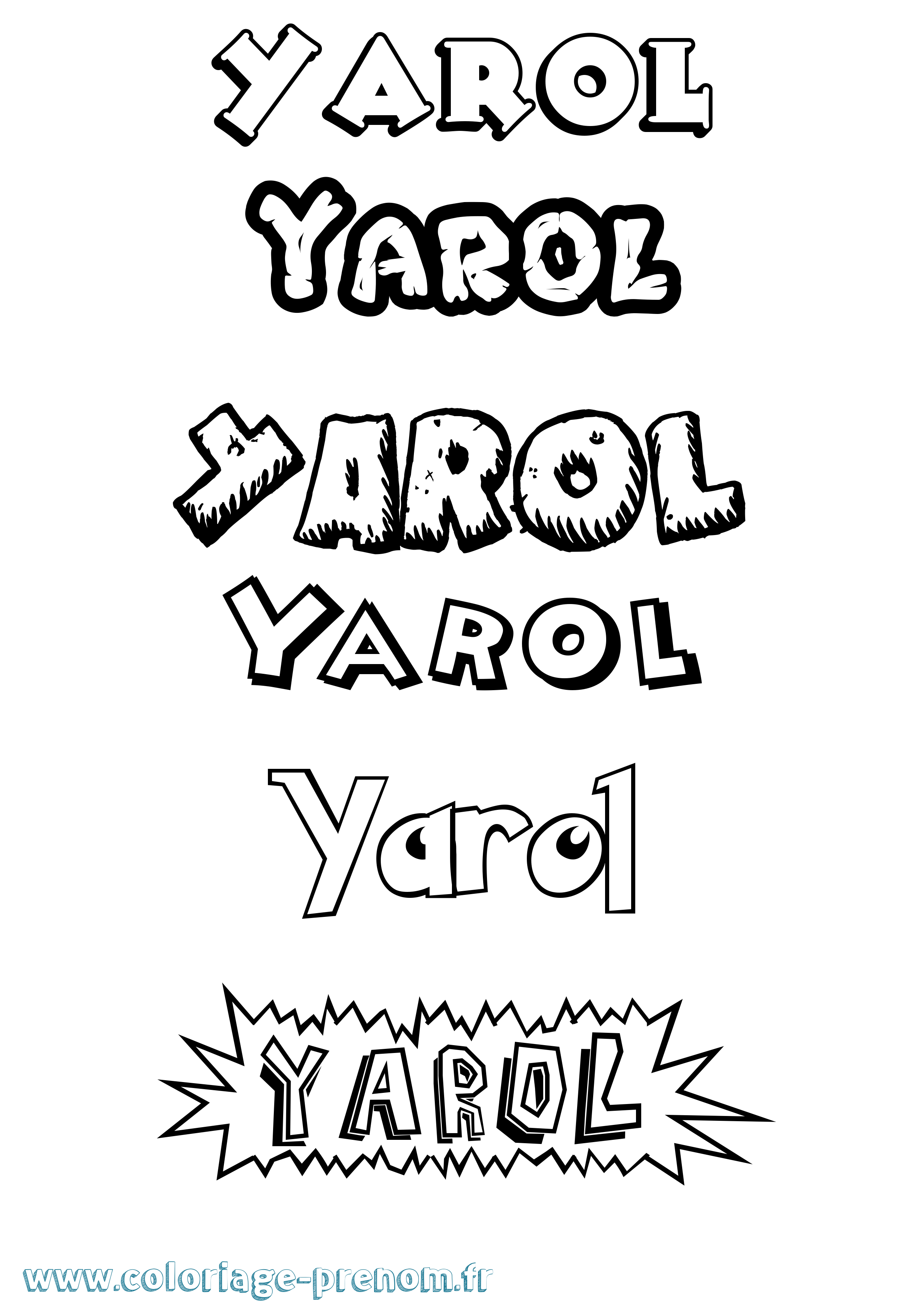 Coloriage Yarol Dessin Animé Coloriage prénom Yarol Dessin Animé
