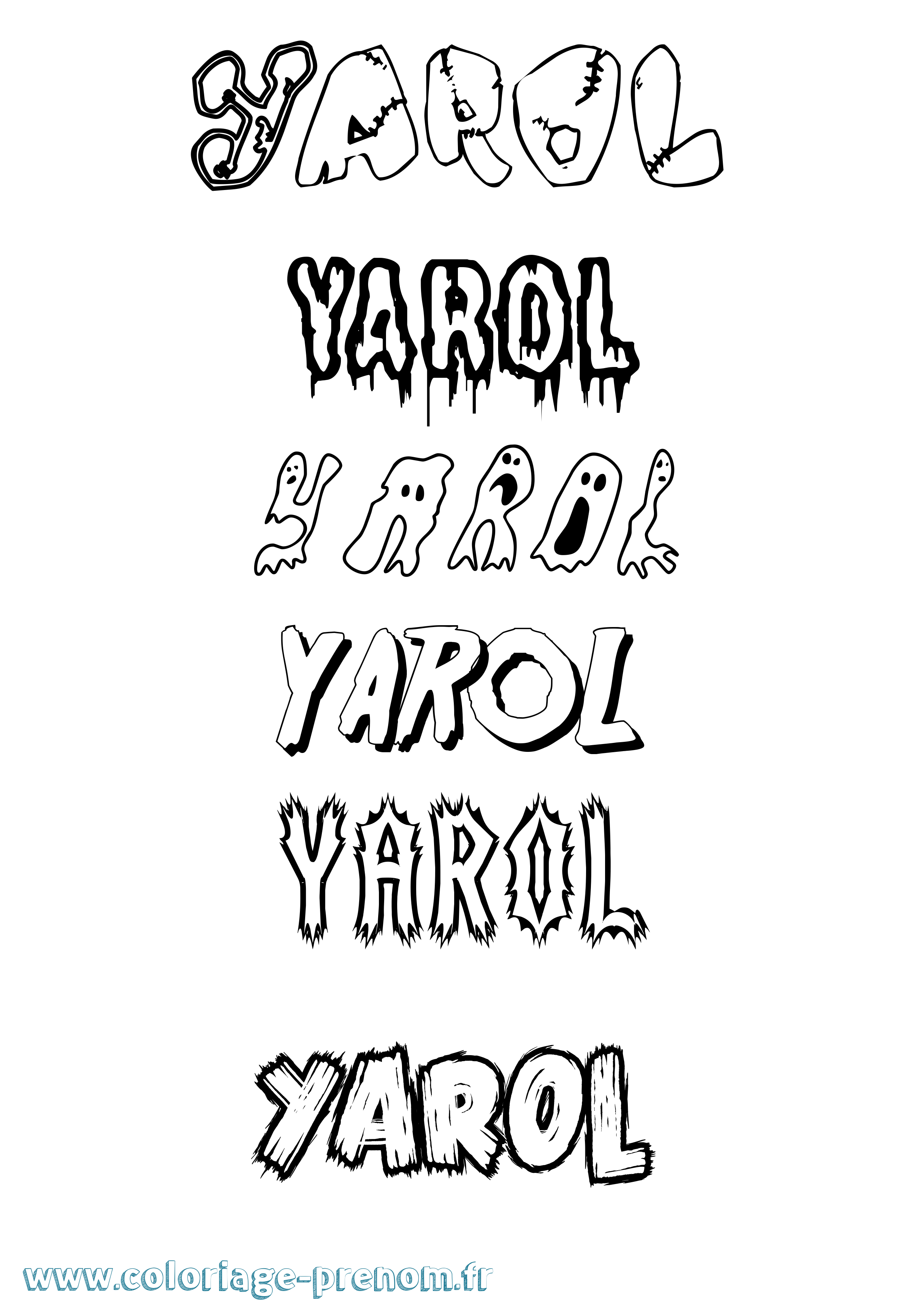 Coloriage Yarol Frisson Coloriage prénom Yarol Frisson