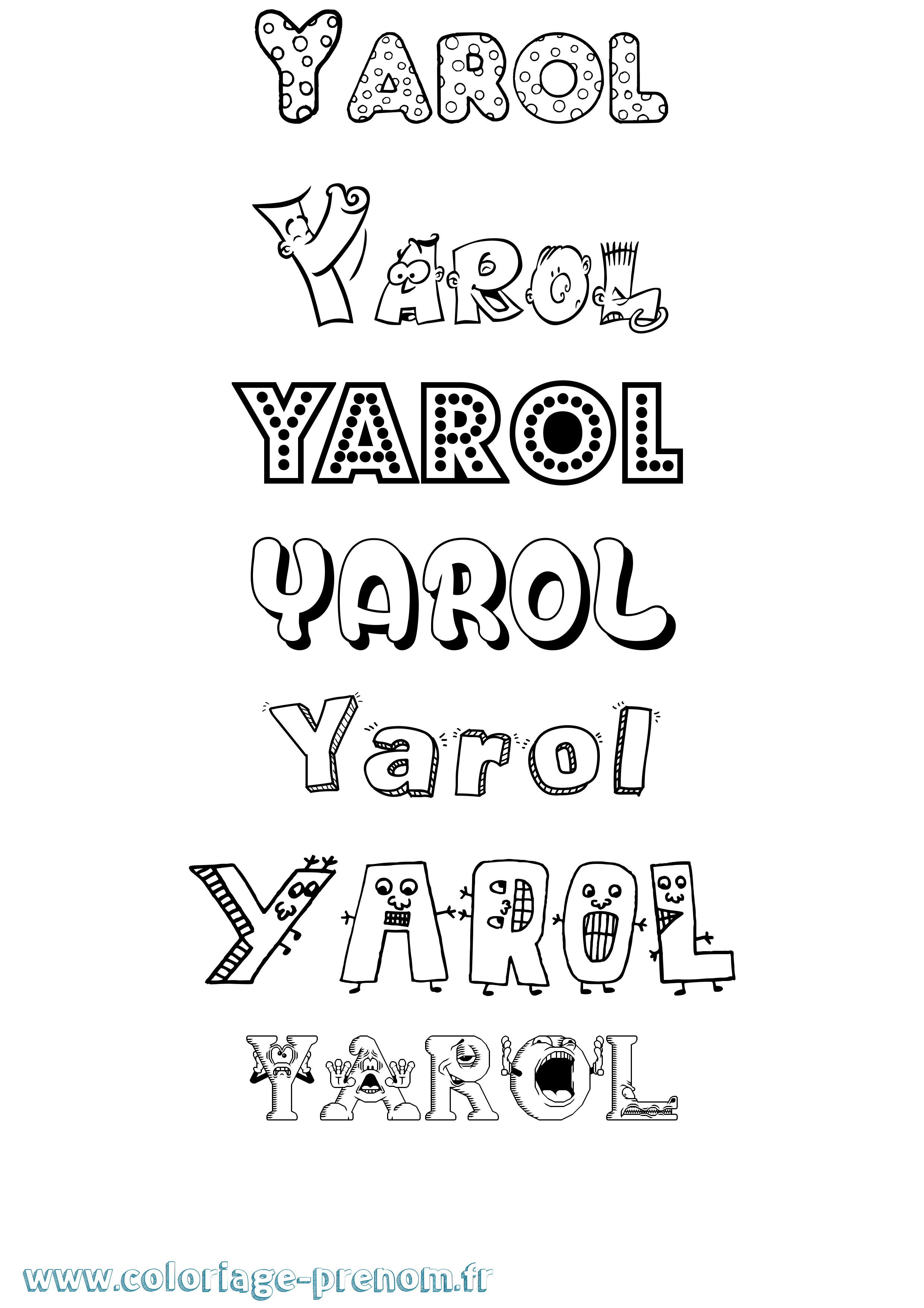 Coloriage Yarol Fun Coloriage prénom Yarol Fun