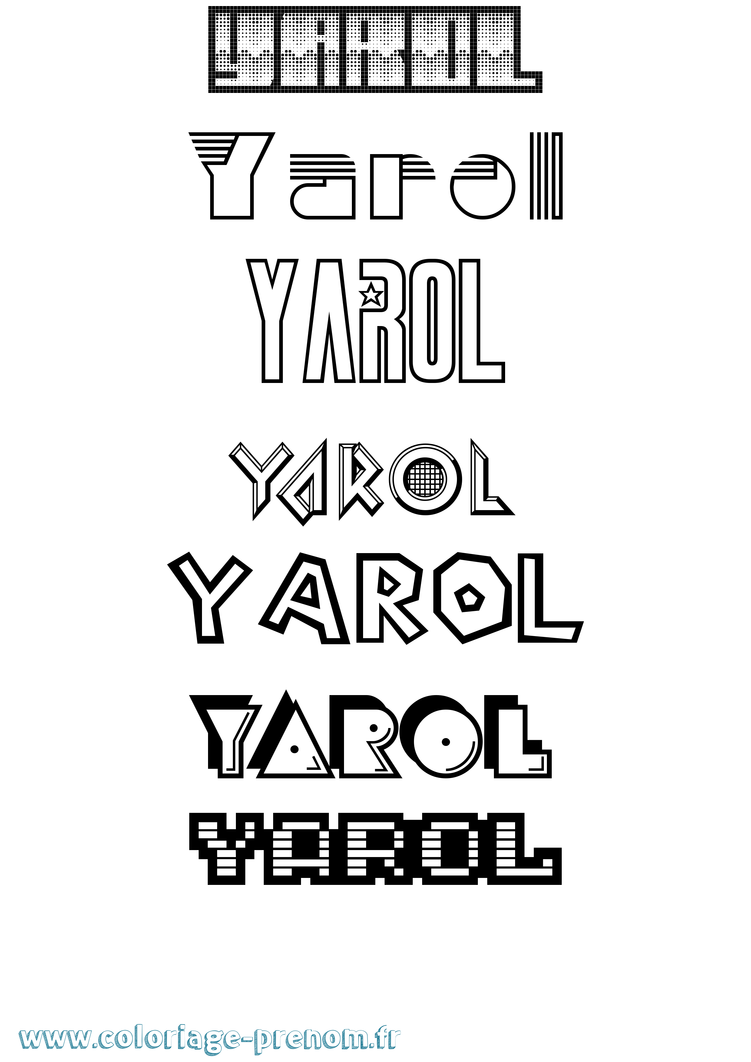 Coloriage Yarol Jeux Vidéos Coloriage prénom Yarol Jeux Vidéos