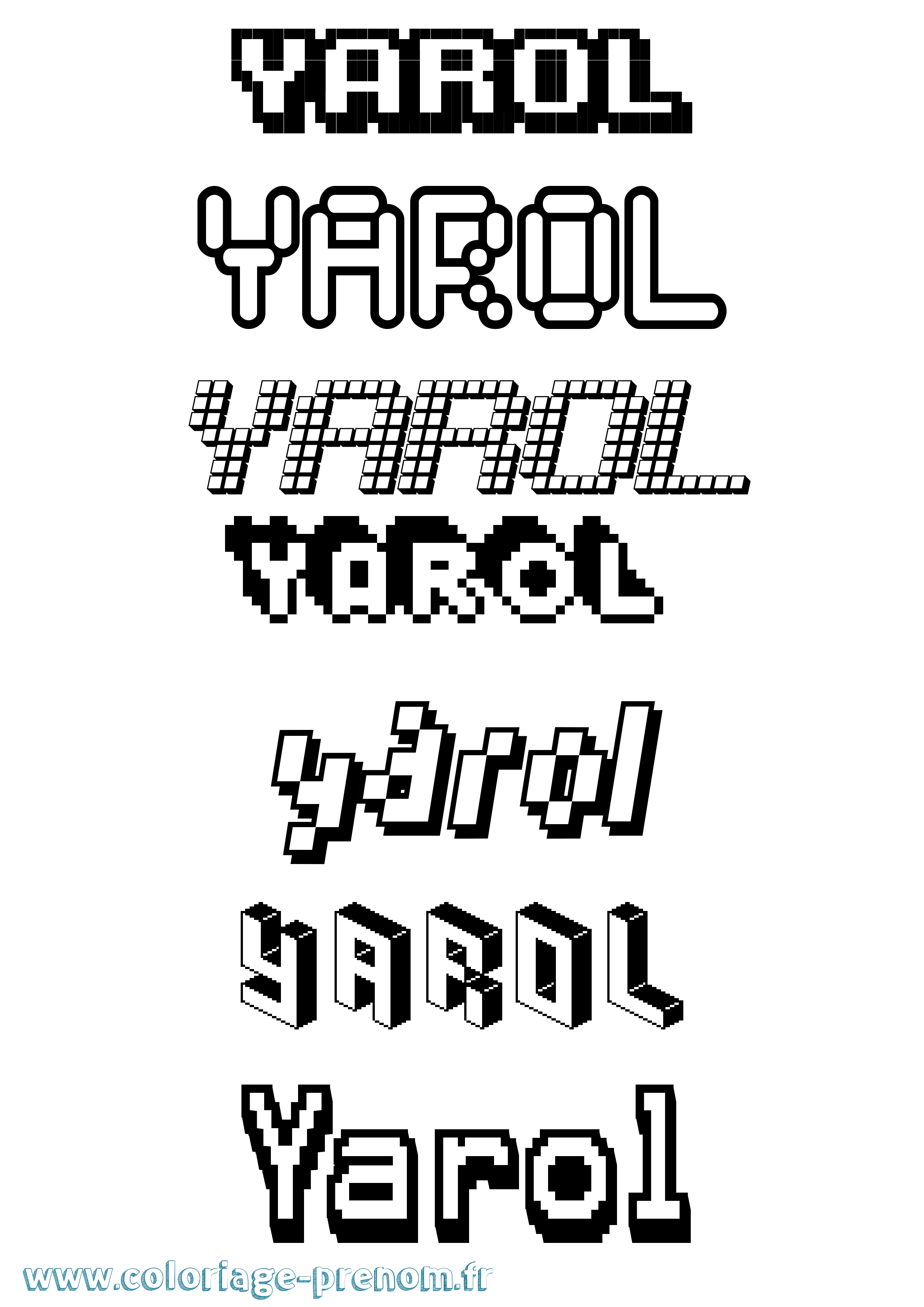 Coloriage Yarol Pixel Coloriage prénom Yarol Pixel