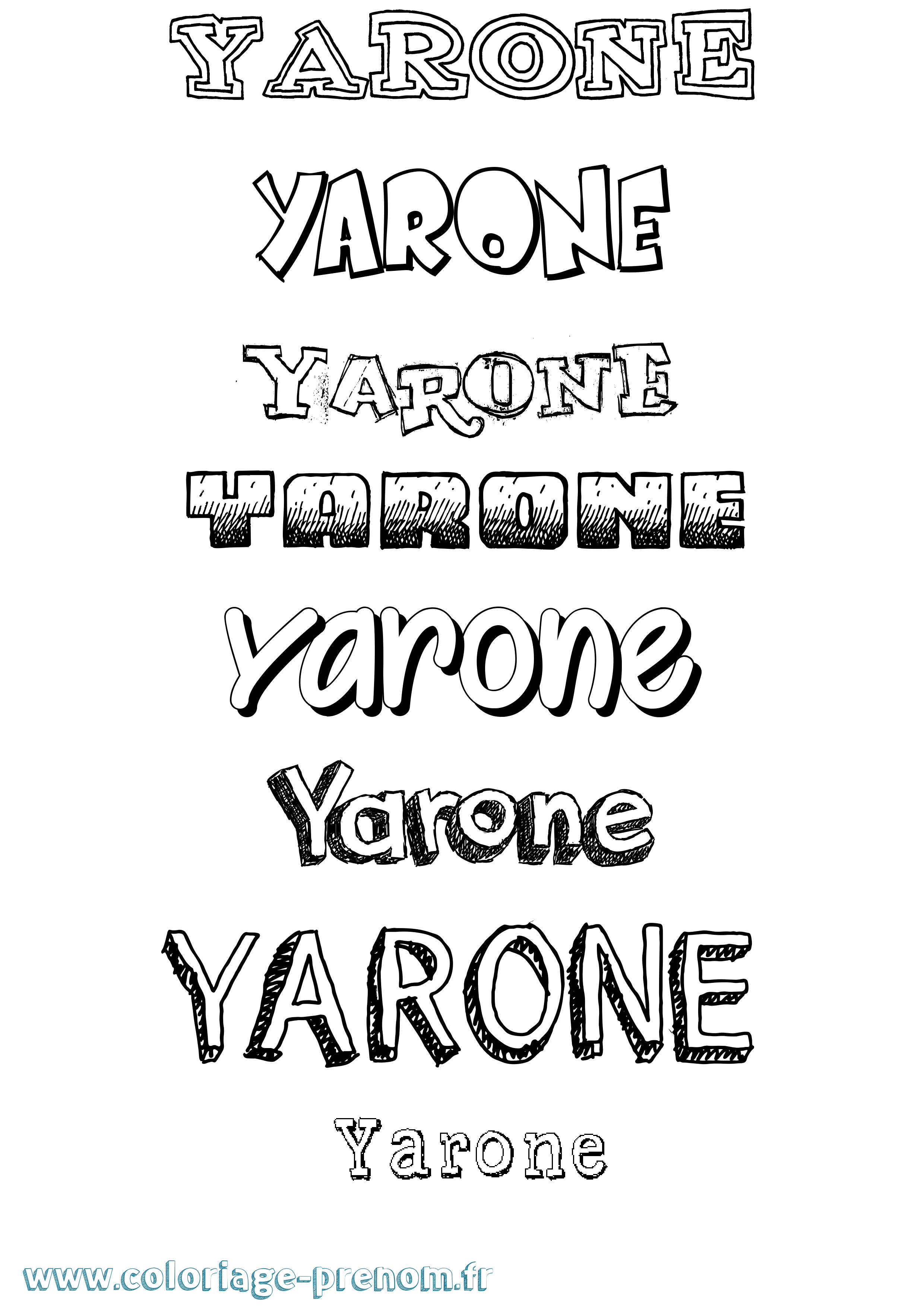 Coloriage Yarone Dessiné Coloriage prénom Yarone Dessiné