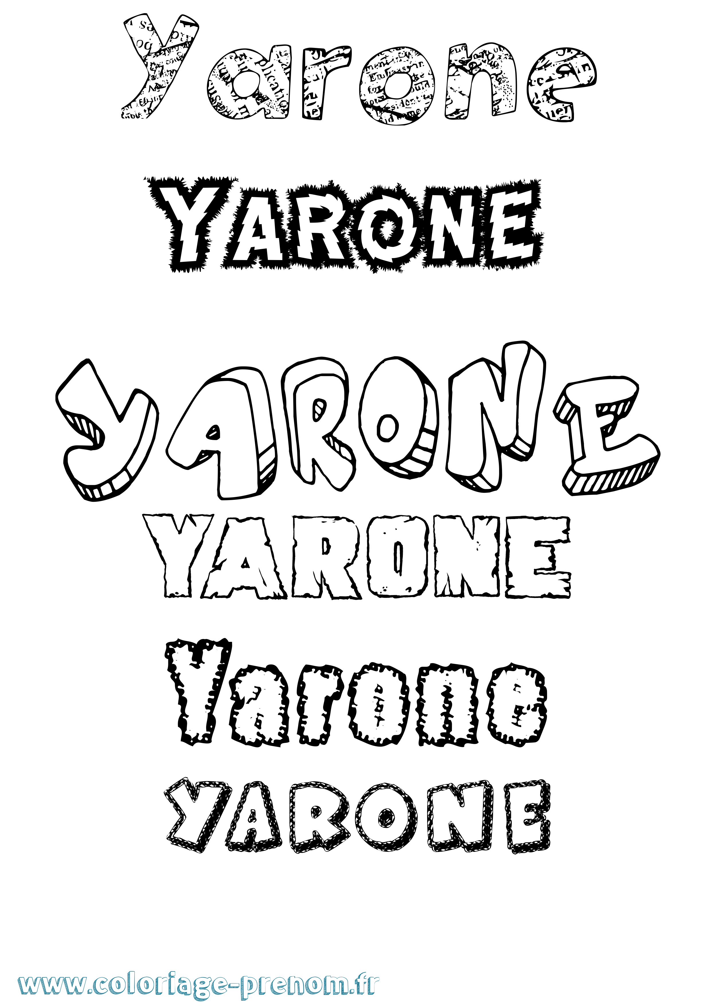 Coloriage Yarone Destructuré Coloriage prénom Yarone Destructuré