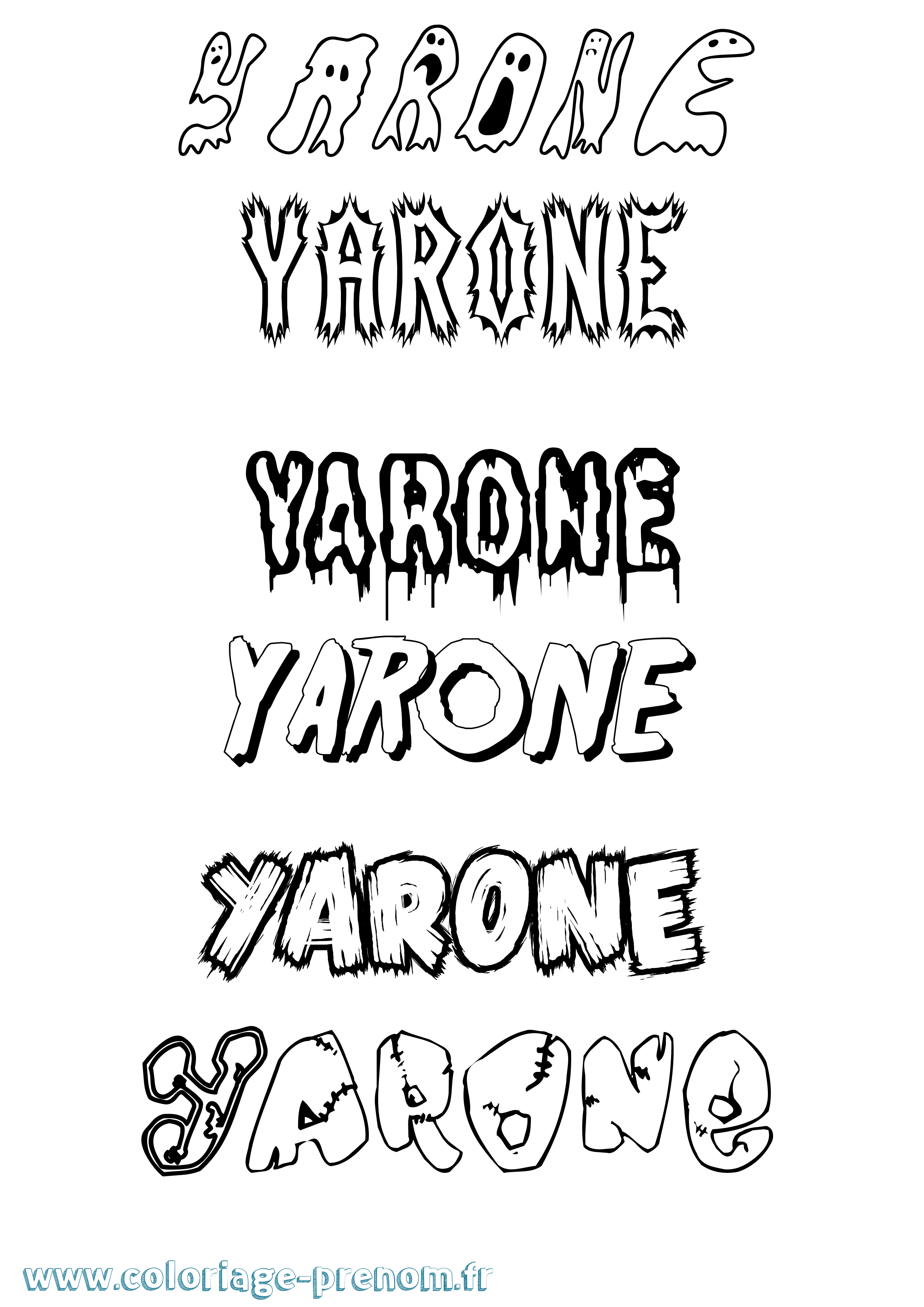 Coloriage Yarone Frisson Coloriage prénom Yarone Frisson