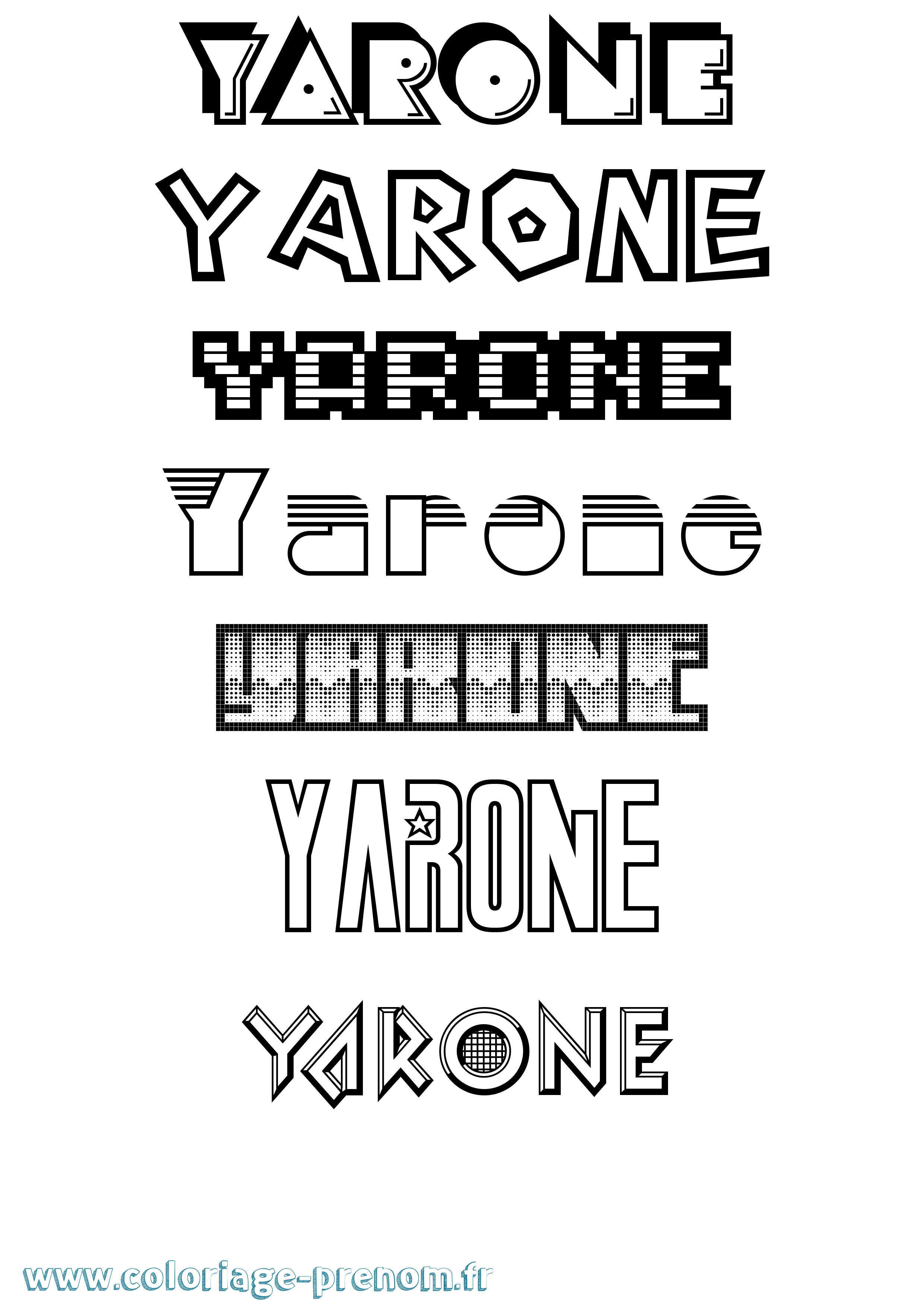 Coloriage Yarone Jeux Vidéos Coloriage prénom Yarone Jeux Vidéos